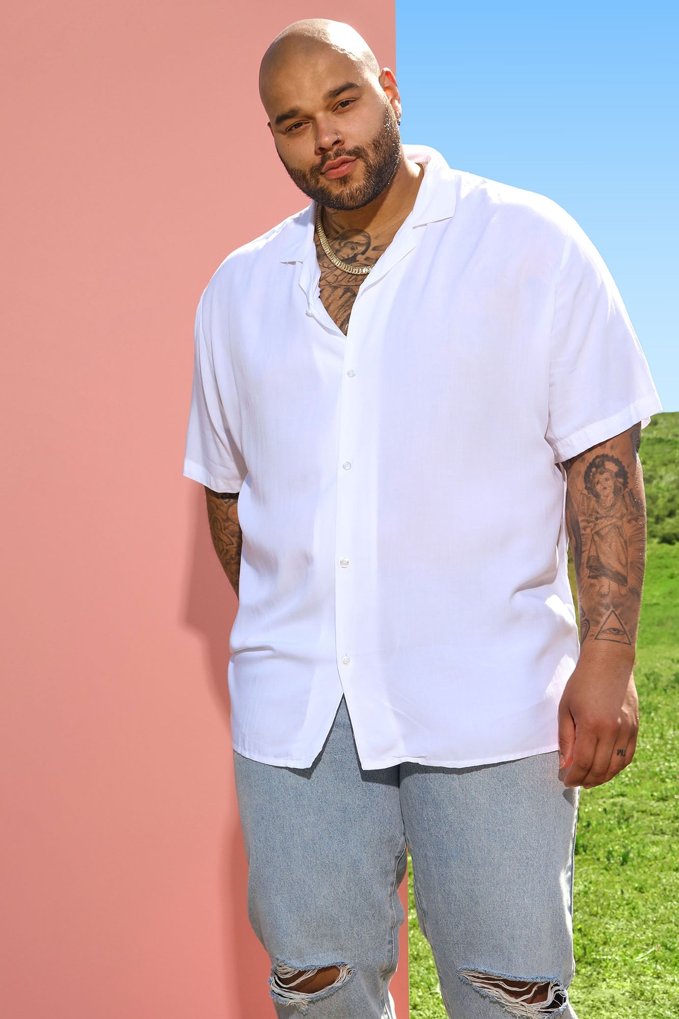Dawson Relaxed Short Sleeve Cuban Collar Shirt - White