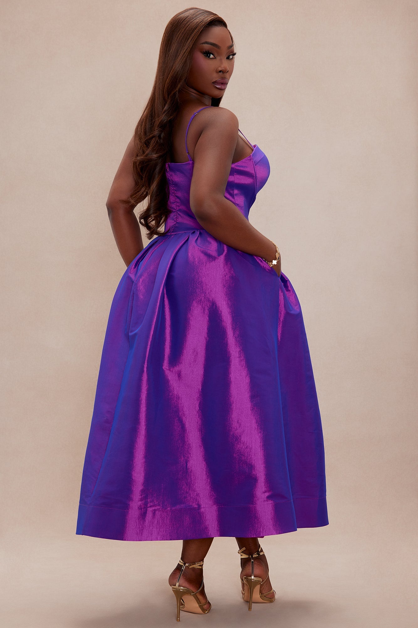 Harper Taffeta Maxi Dress - Purple