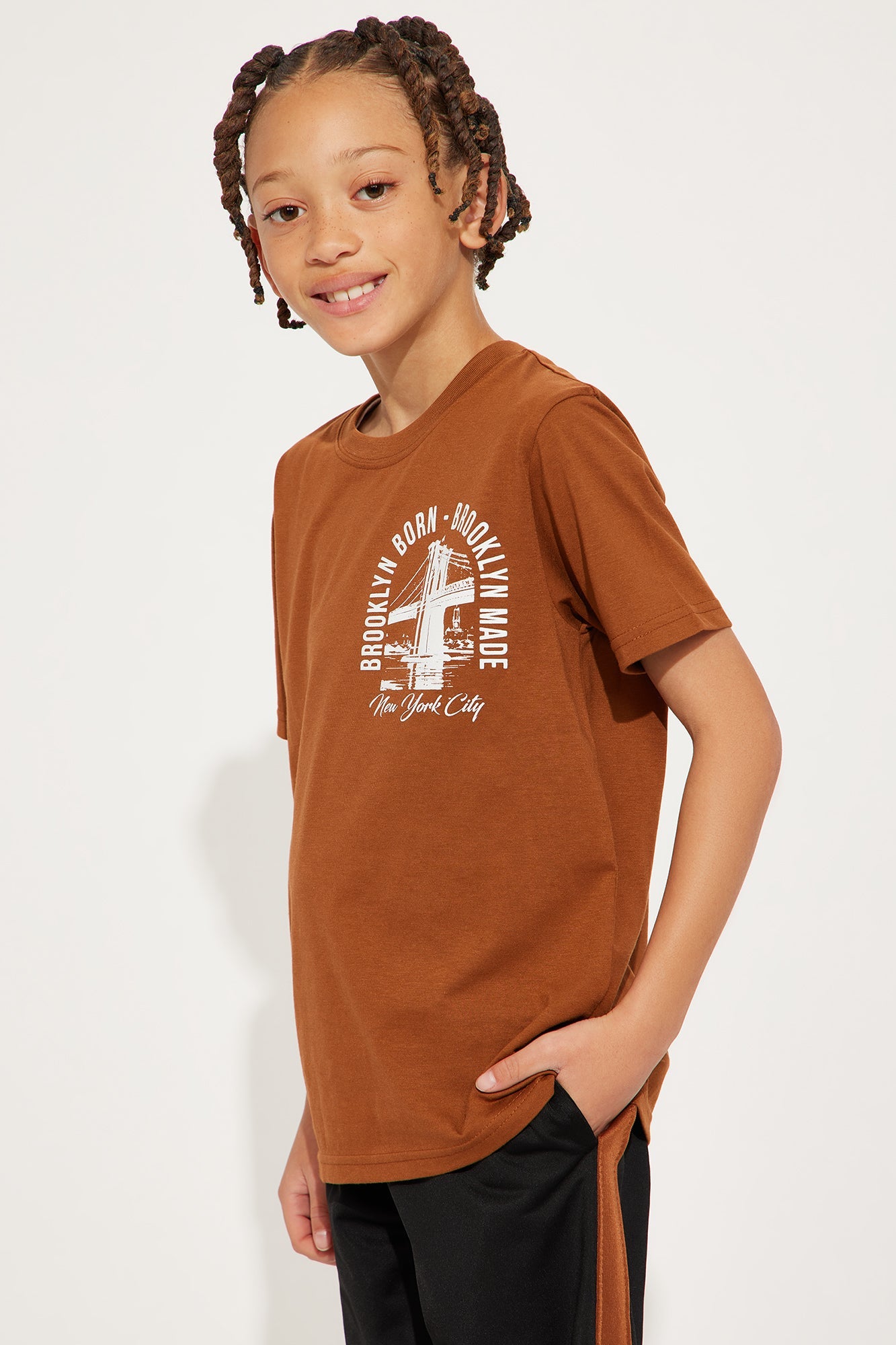 Mini Brooklyn Raised Front/Back Pant Set - Brown/combo