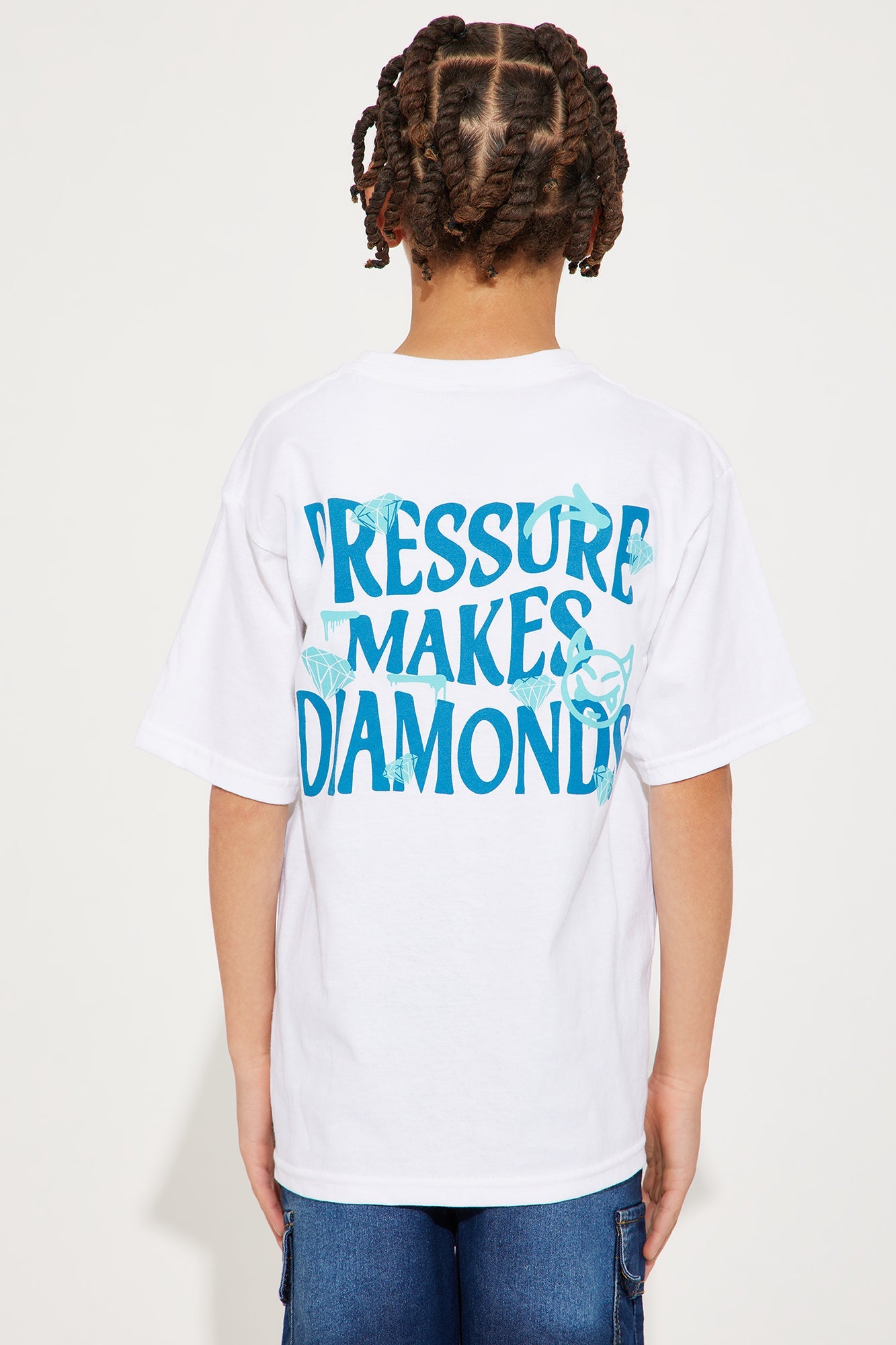Mini Make Diamonds Front/Back Short Sleeve Tee - White