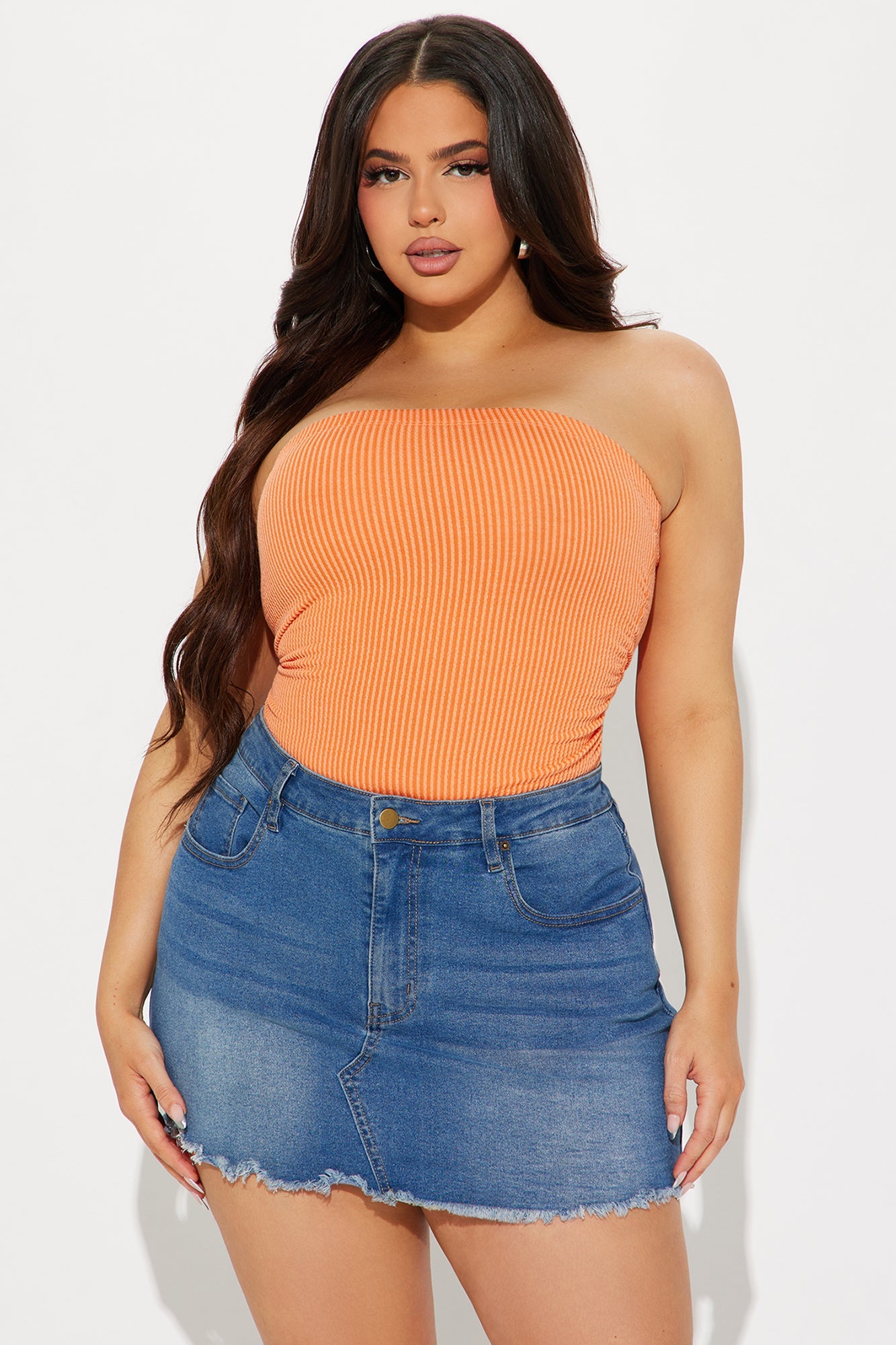 Rylin Ribbed Bodysuit - Orange