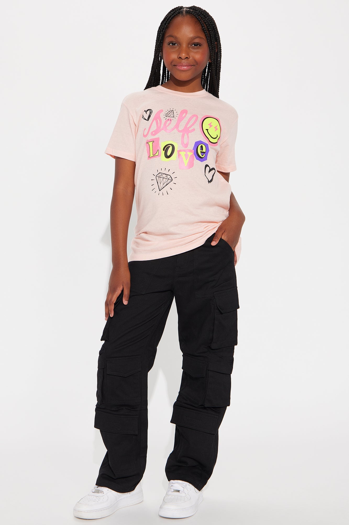 Mini Practicing Self Love Short Sleeve T-Shirt - Pink