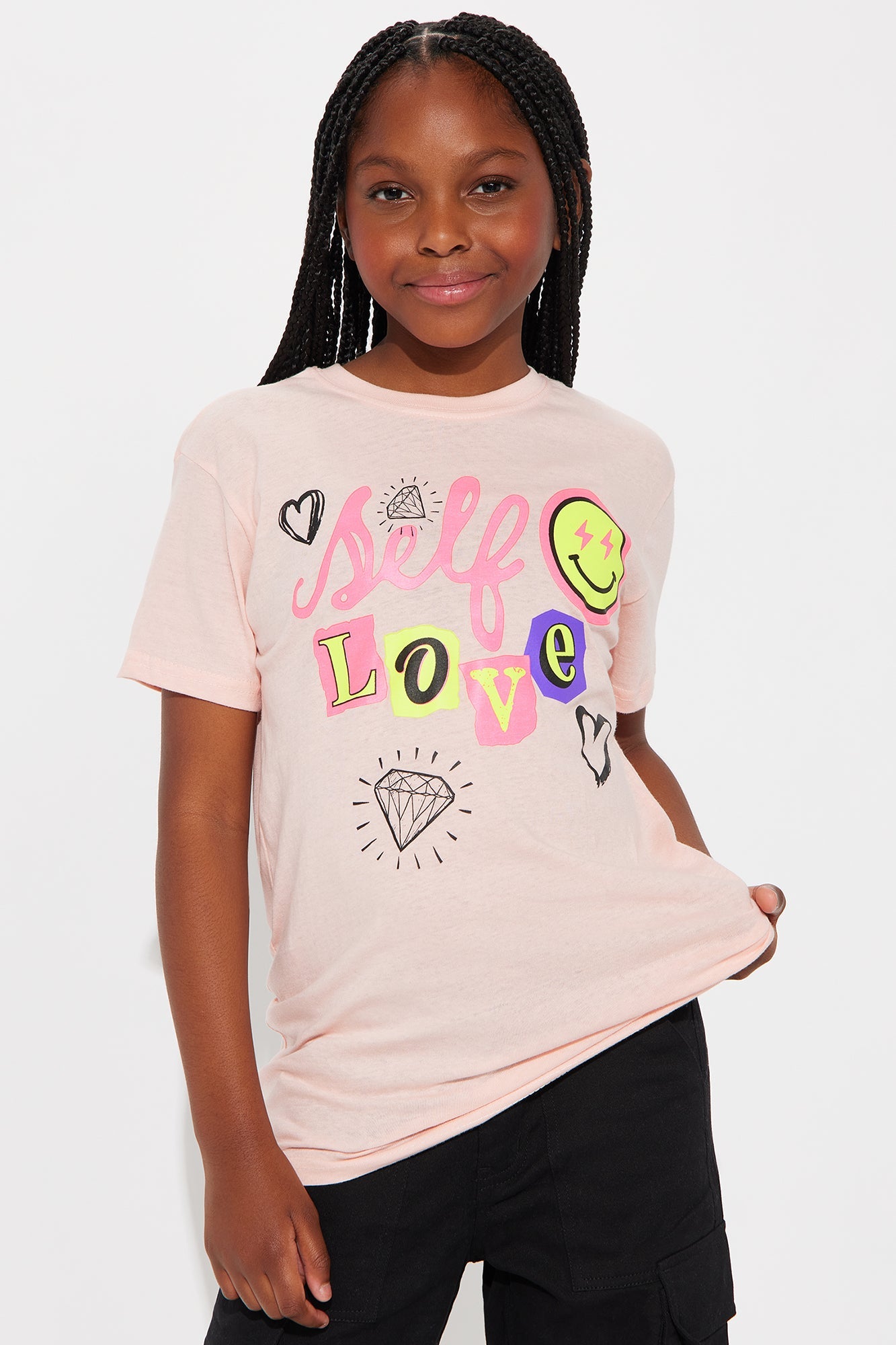 Mini Practicing Self Love Short Sleeve T-Shirt - Pink