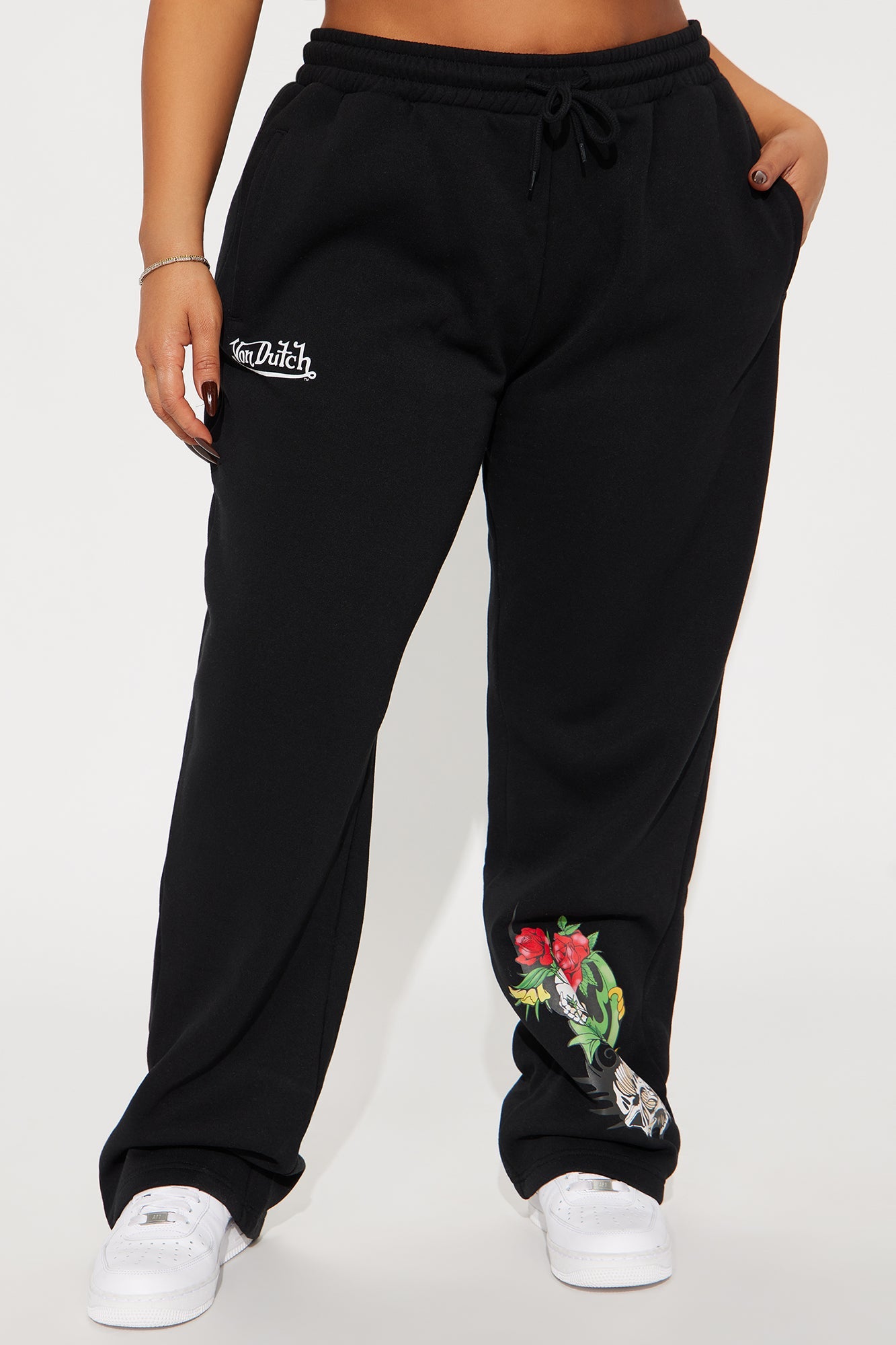 Von Dutch Skull Oasis Wide Leg Pant - Black/combo
