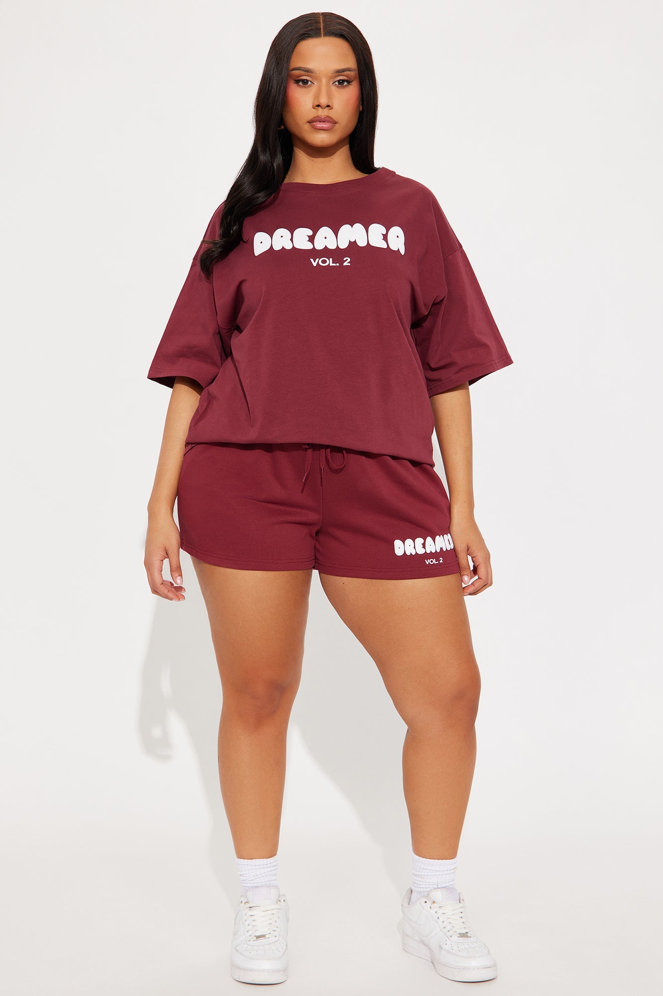 City Of Dreamers Short Set - Burgundy