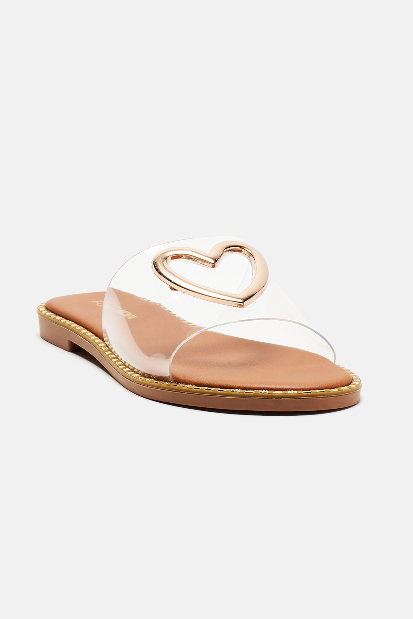 Heart Of Gold Flat Sandals - Clear