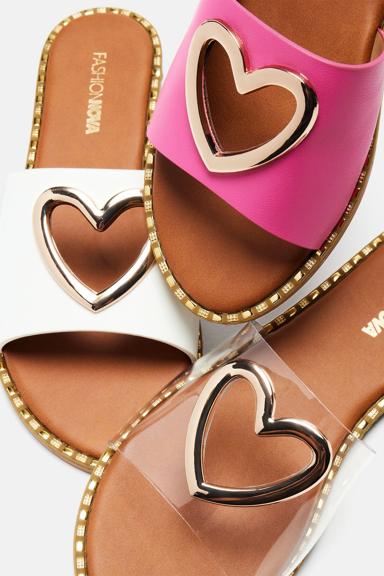 Heart Of Gold Flat Sandals - Clear
