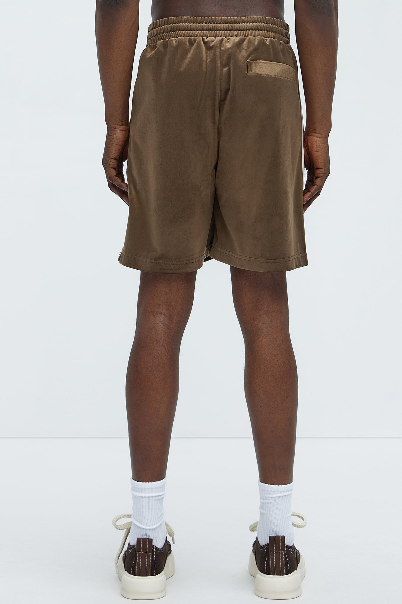 Like You Do Velour Relaxed Shorts - Brown