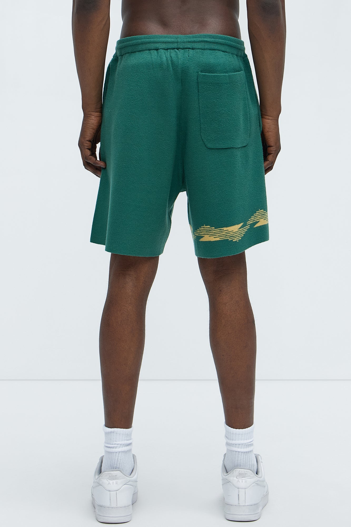 Dragon Palm Knitted Relaxed Shorts - Green/combo