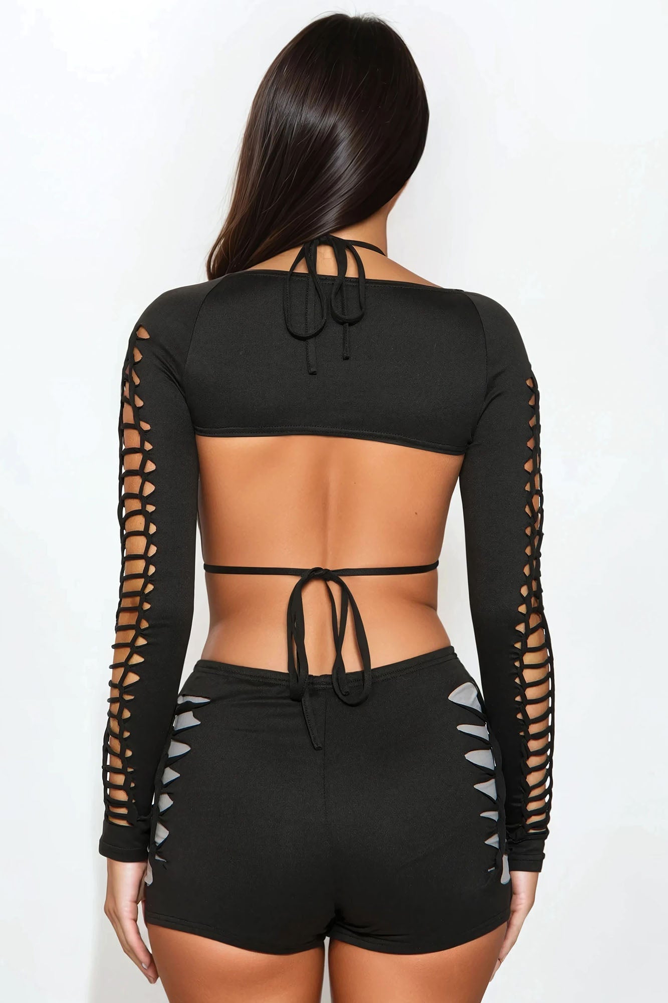 Cut To The Chase Romper Set - Black/combo