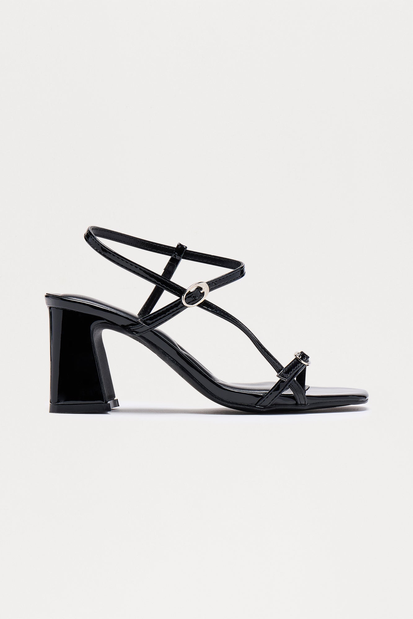 Kathy Ankle Strap Heels - Black