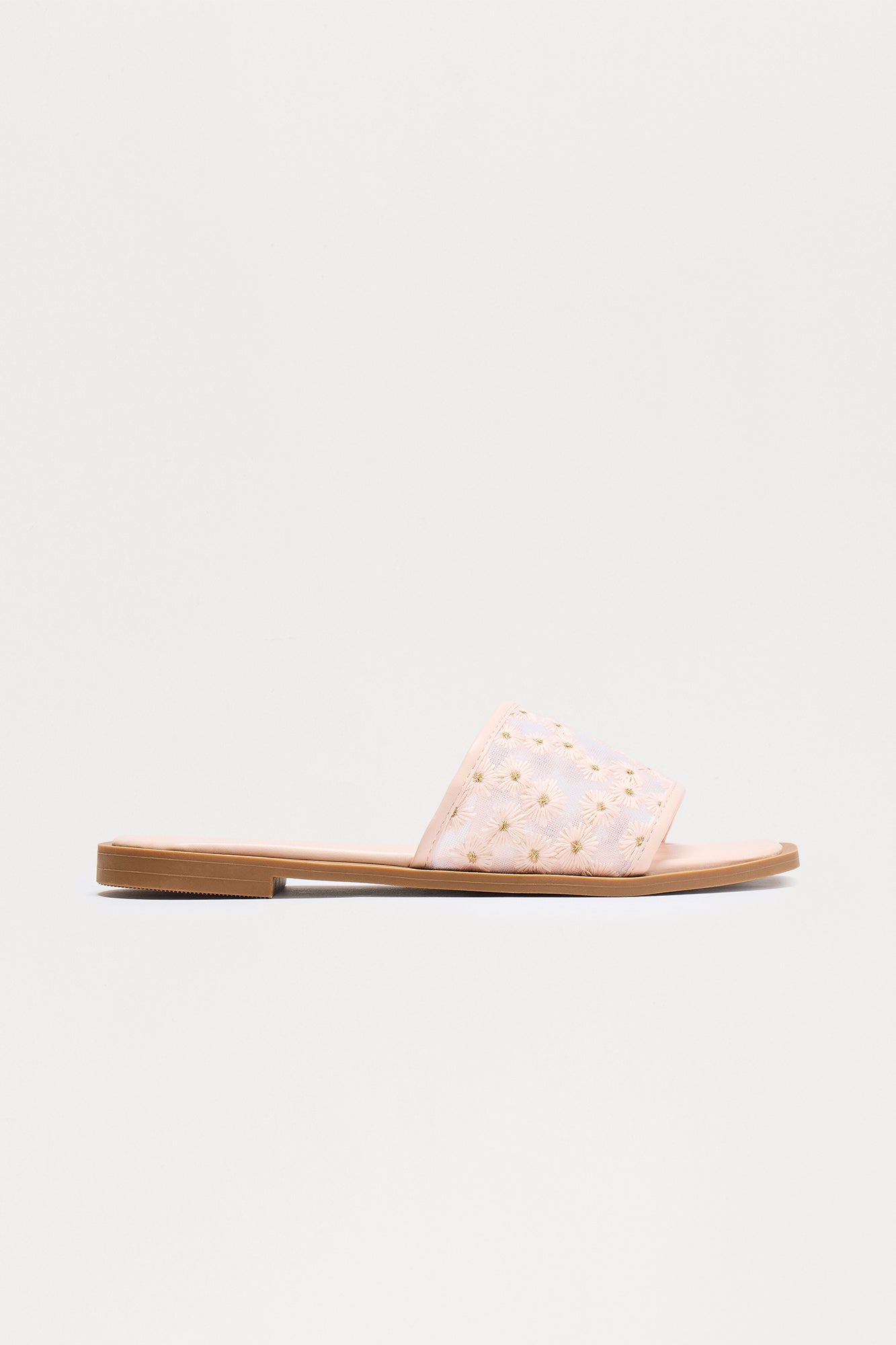 Zita Floral Slip On Sandals - Nude