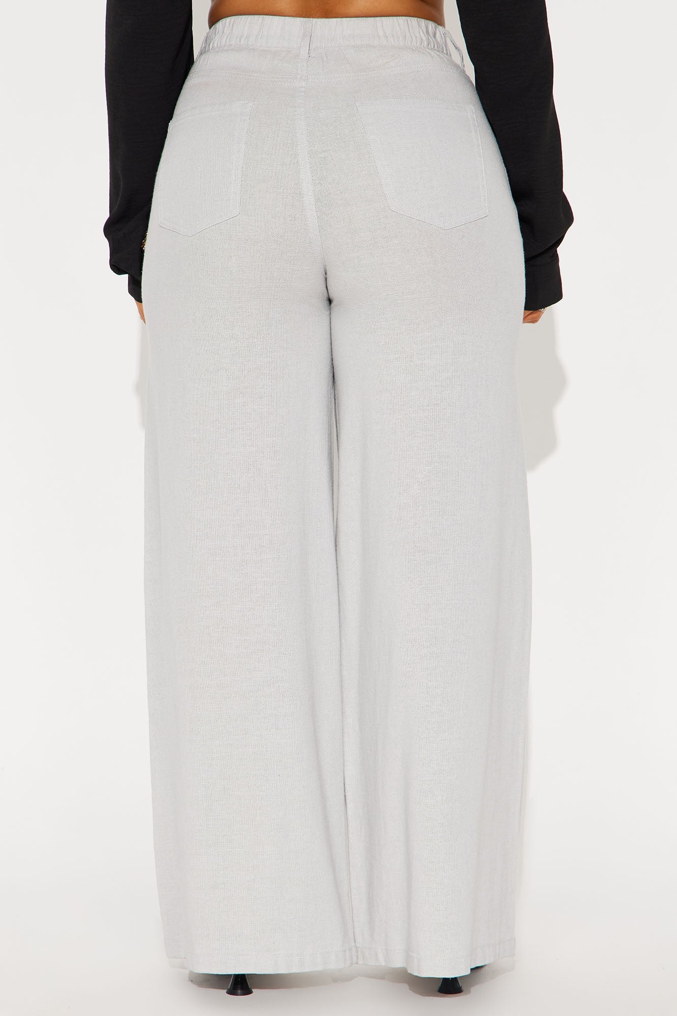 Caroline Wide Leg Linen Pant - Grey