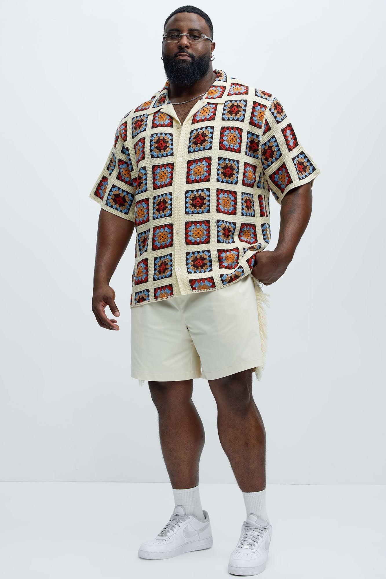 Nowhere Frayed Relaxed Shorts - Off White