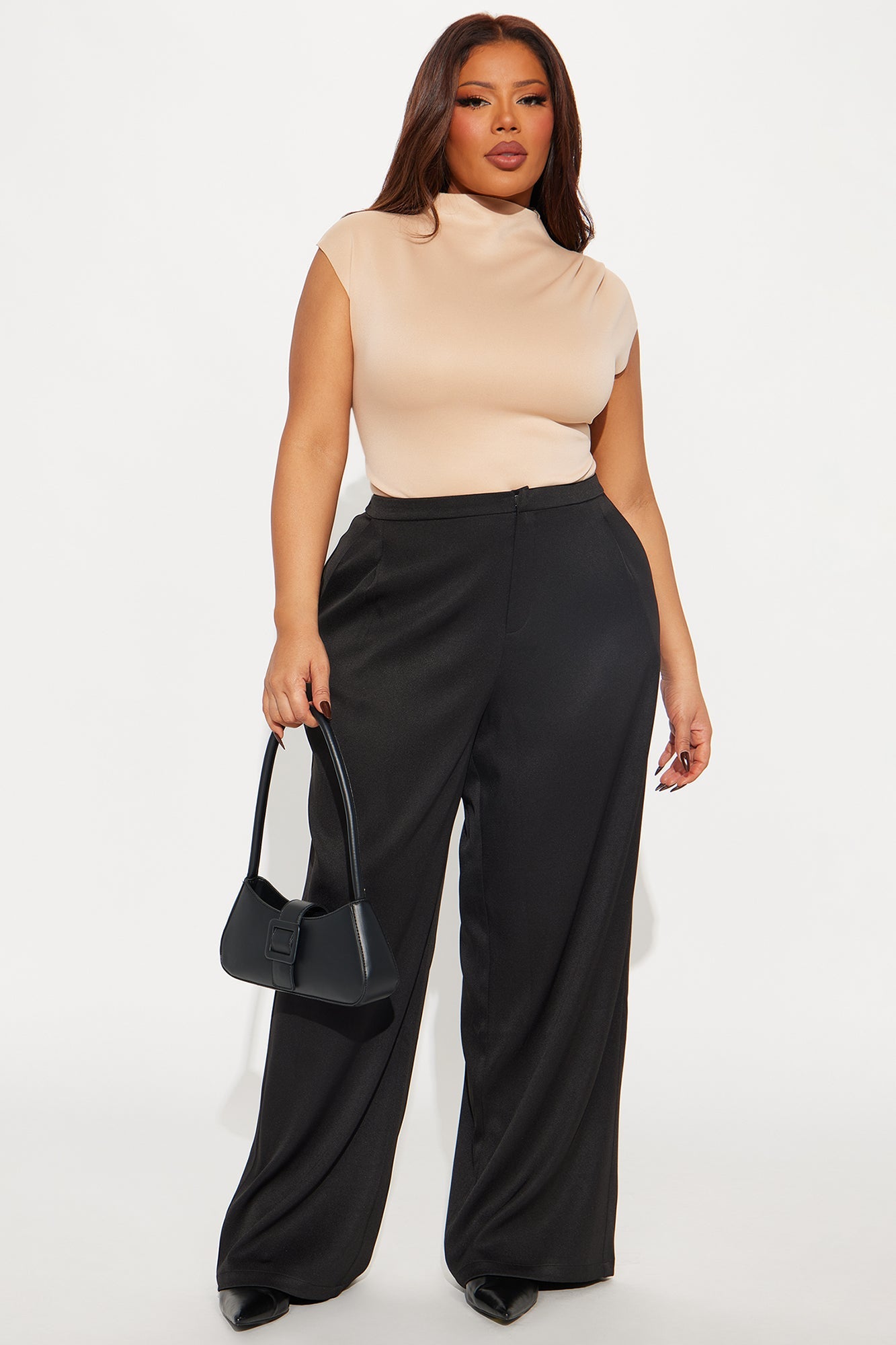 Fern Short Sleeve Mock Neck Bodysuit - Nude