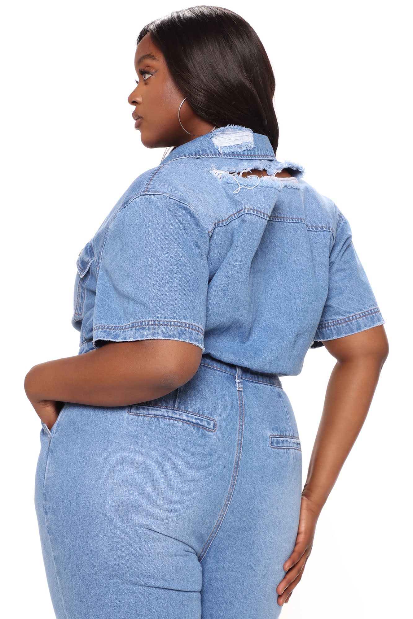 Downtown Vibes Jumpsuit - Denim