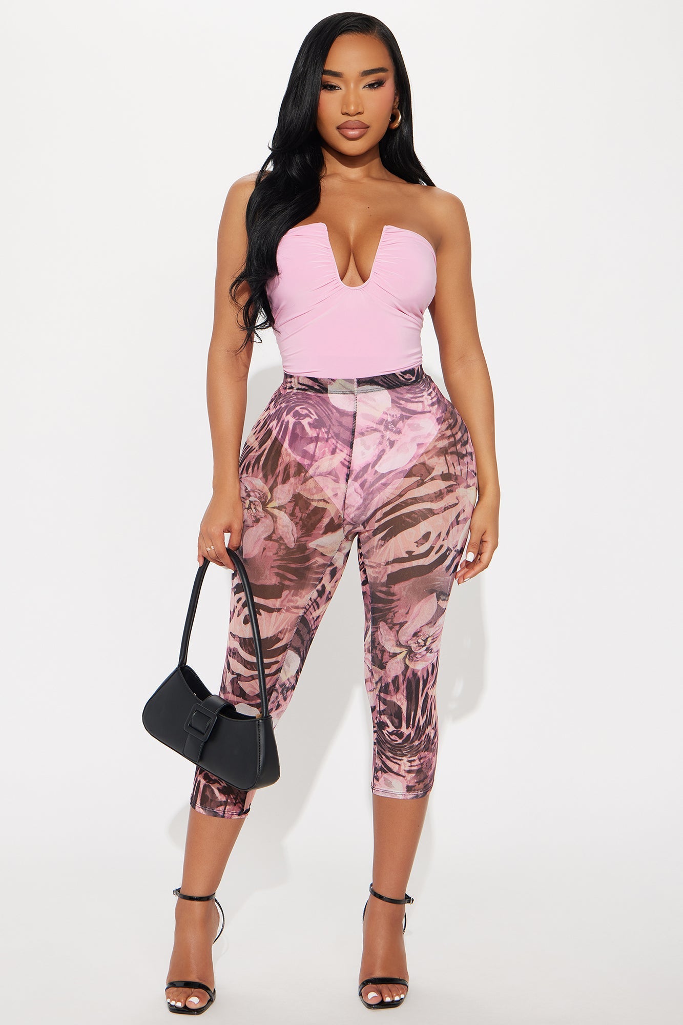 Vanity Ruched Strapless Bodysuit - Pink