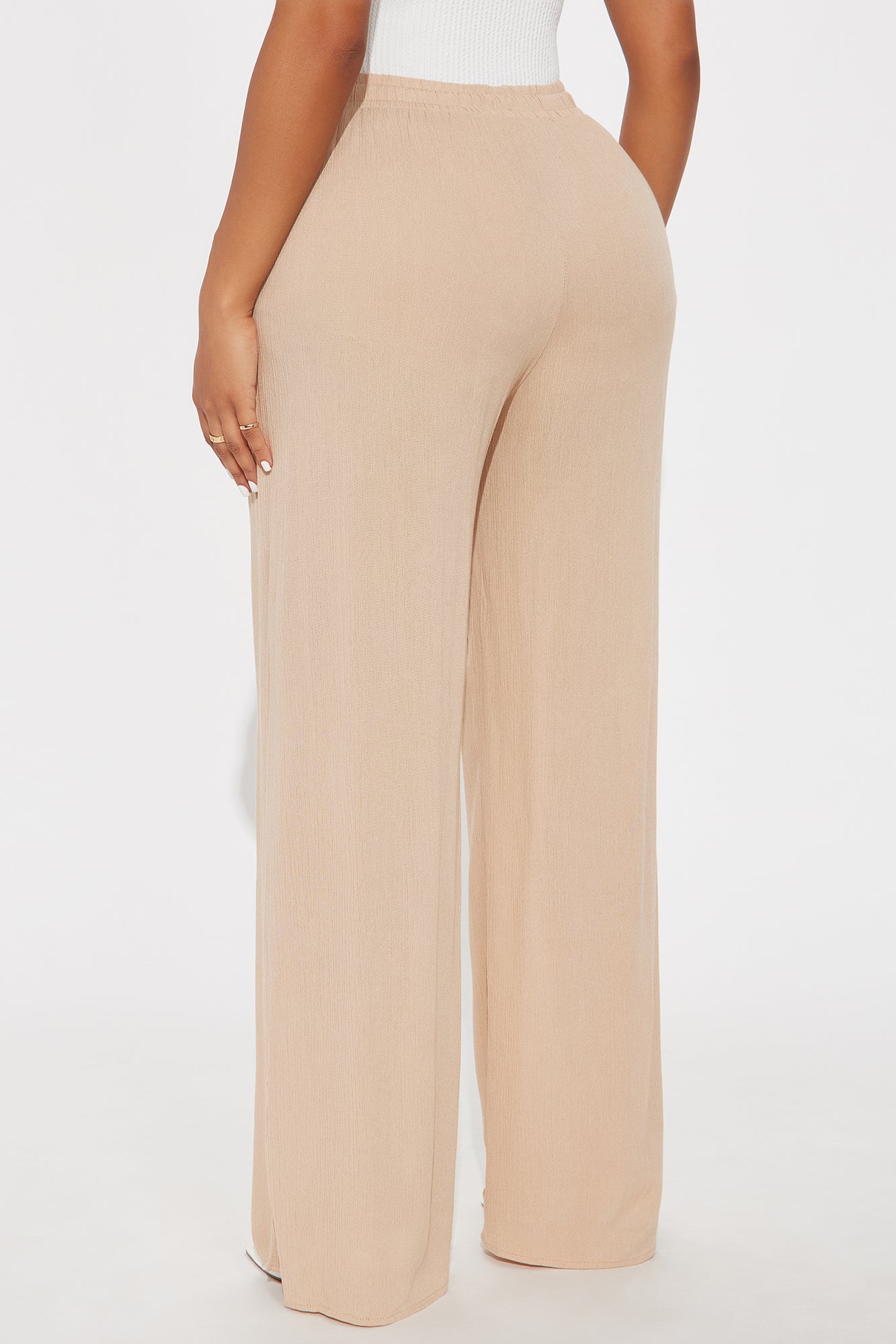 In Cannes For The Summer Wide Leg Gauze Pant - Tan