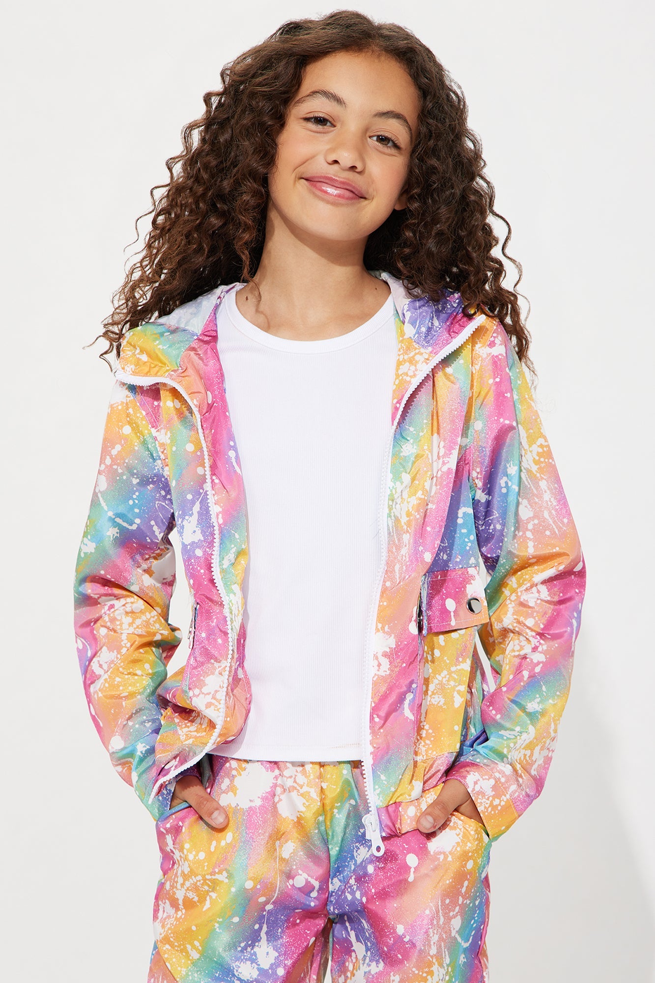 Mini Worldwide Artist Windbreaker Jogger Set - Multi Color