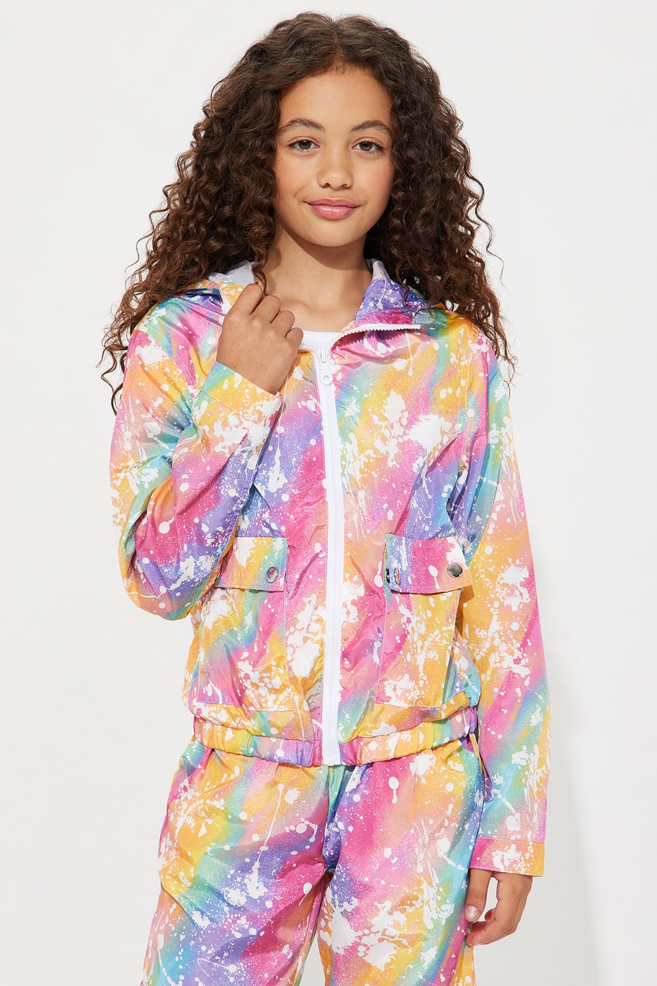 Mini Worldwide Artist Windbreaker Jogger Set - Multi Color