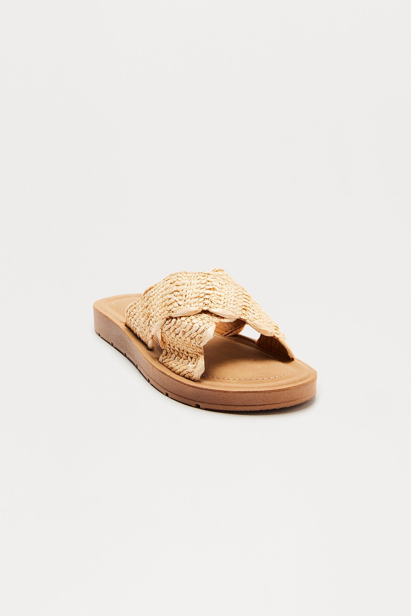 Crystal Cove Raffia Sandals - Natural