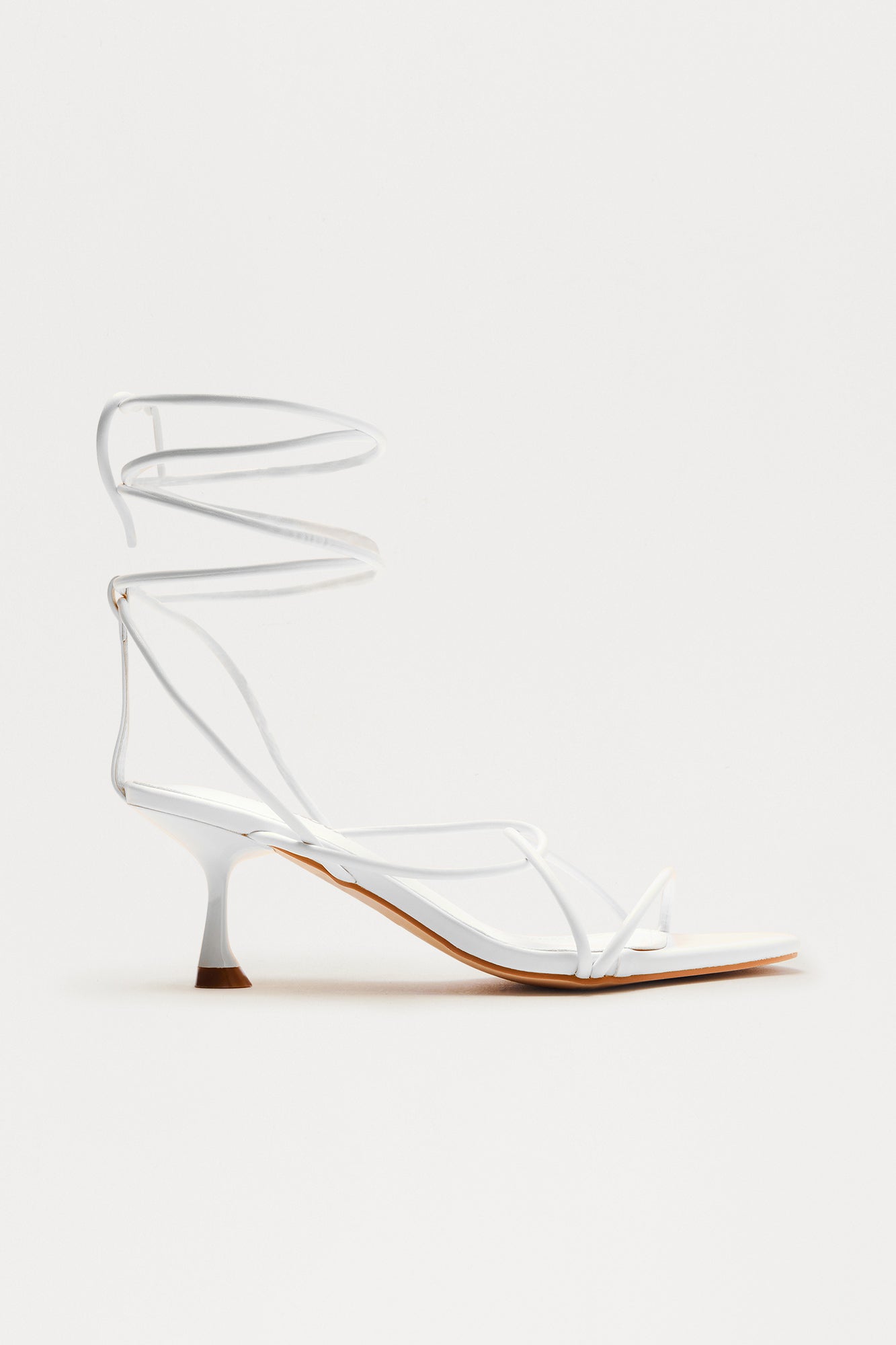 Zamie Wrap Up Heels - White