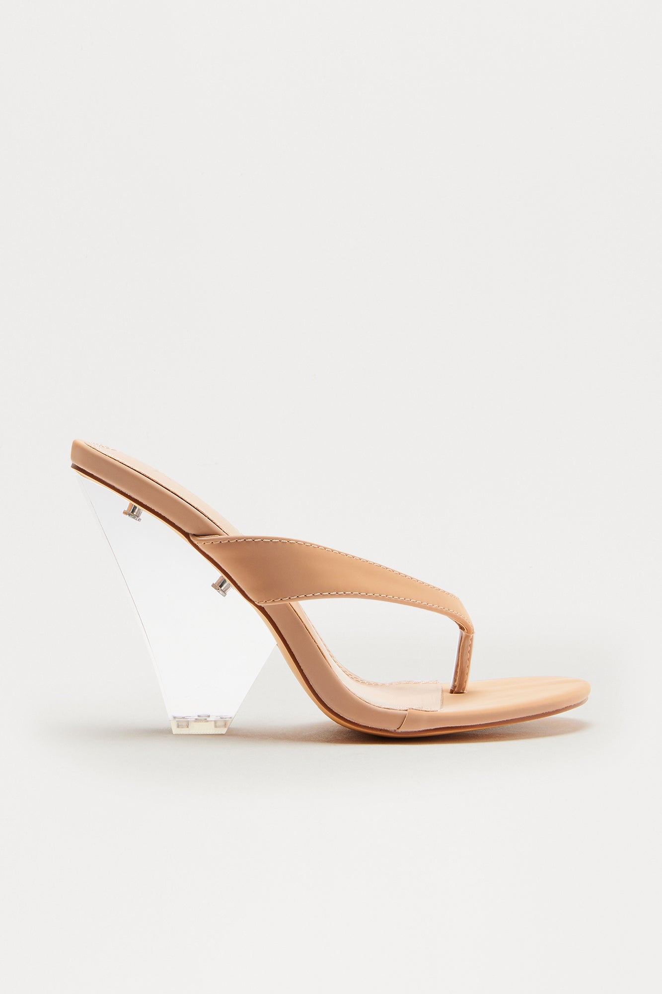 Rizzo Clear Thong Wedges - Nude