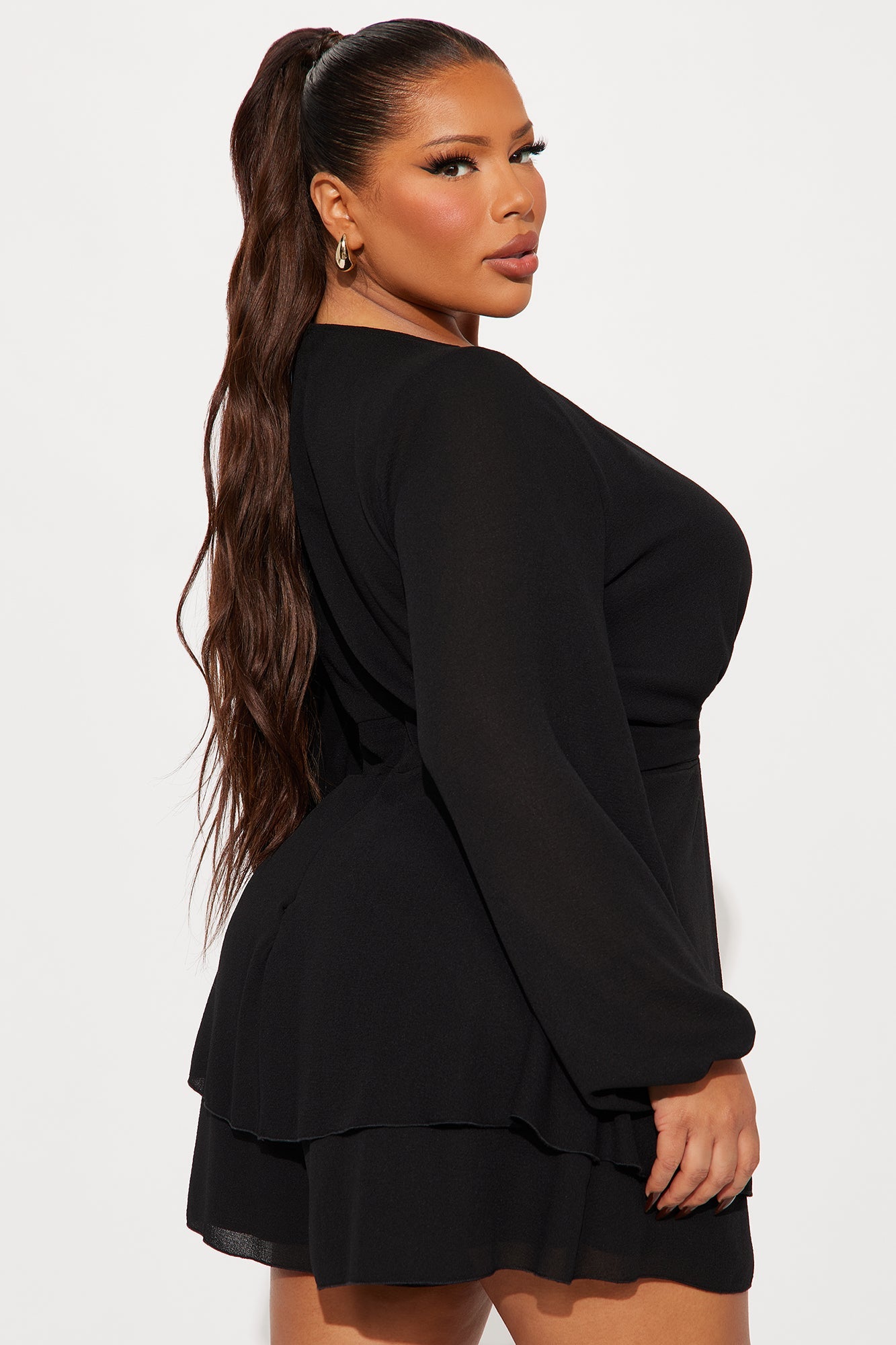Hard To Resist Chiffon Romper - Black