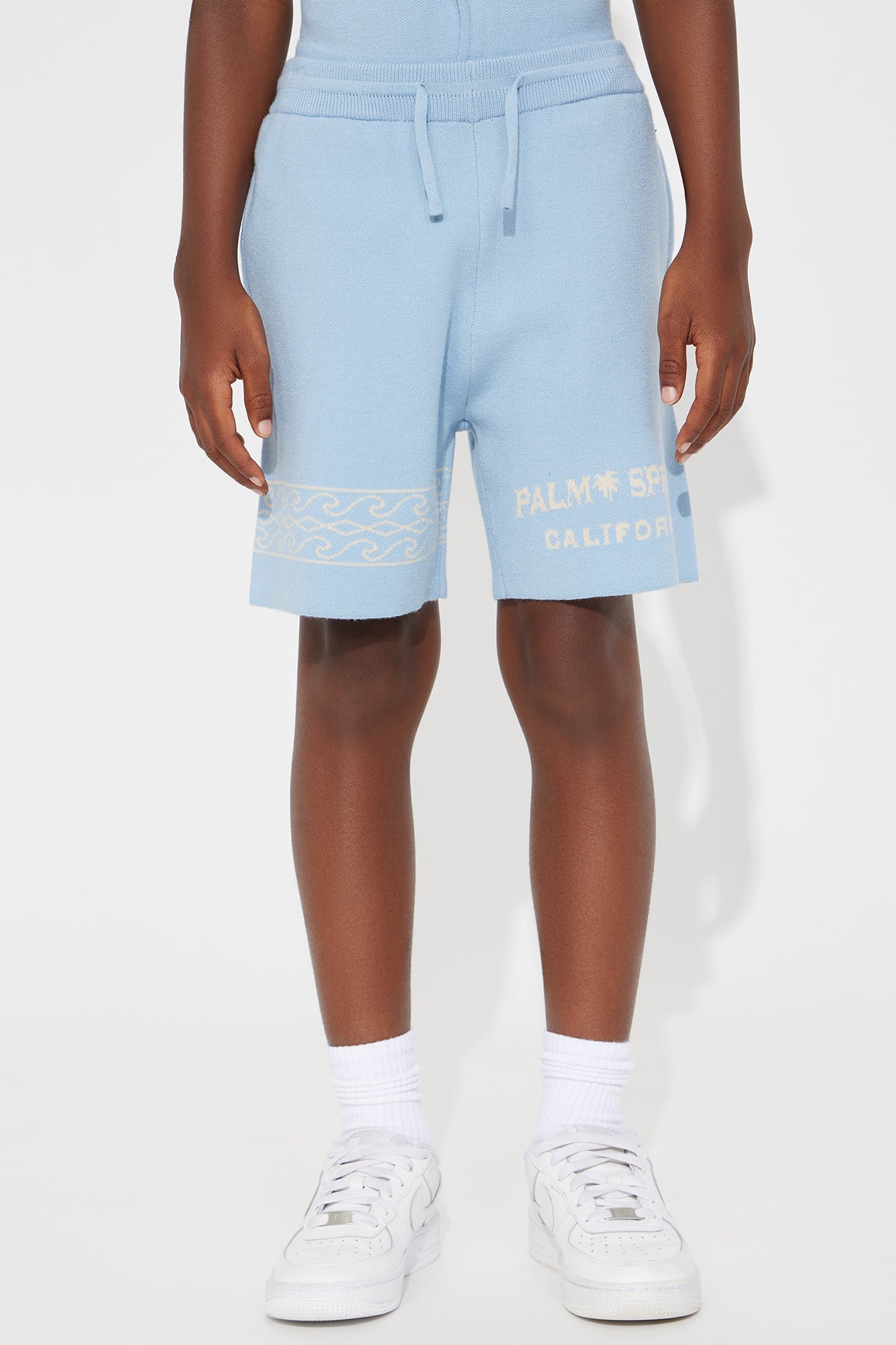 Mini Palm Springs Knitted Relaxed Shorts - Blue/combo