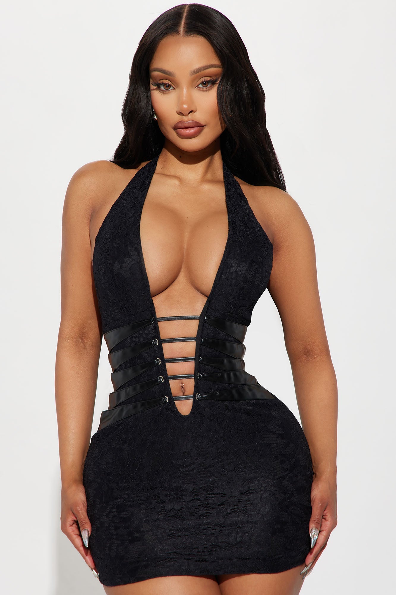 Kendra Lace Mini Dress - Black