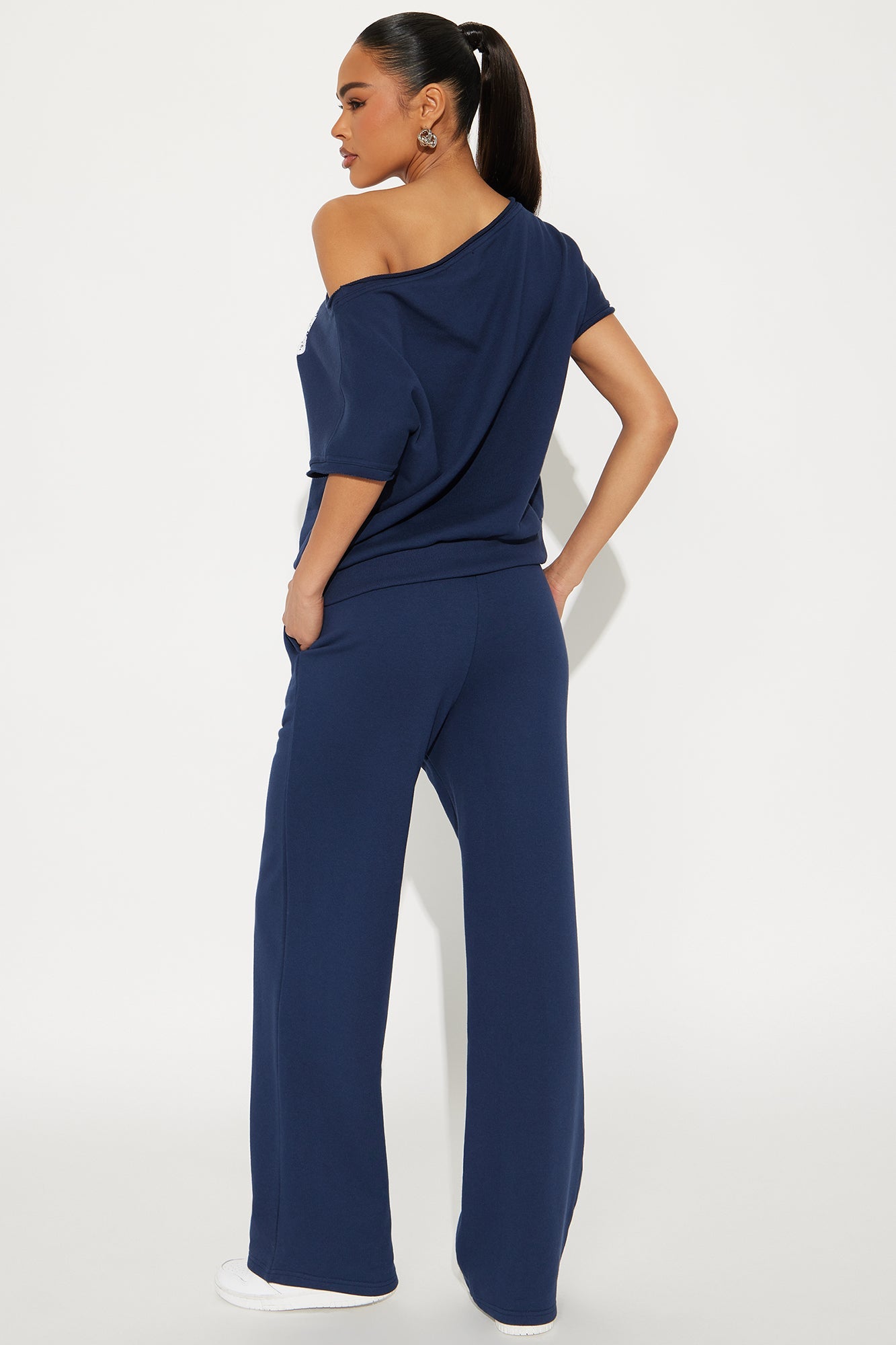 23 Off Shoulder Pant Set - Navy/combo