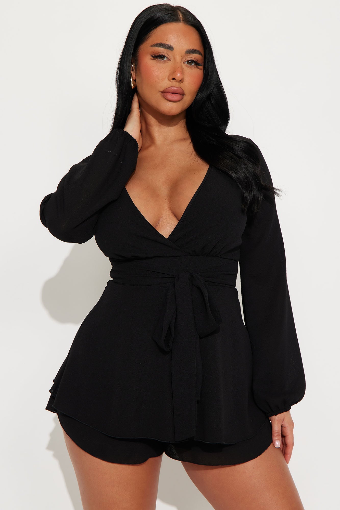 Hard To Resist Chiffon Romper - Black