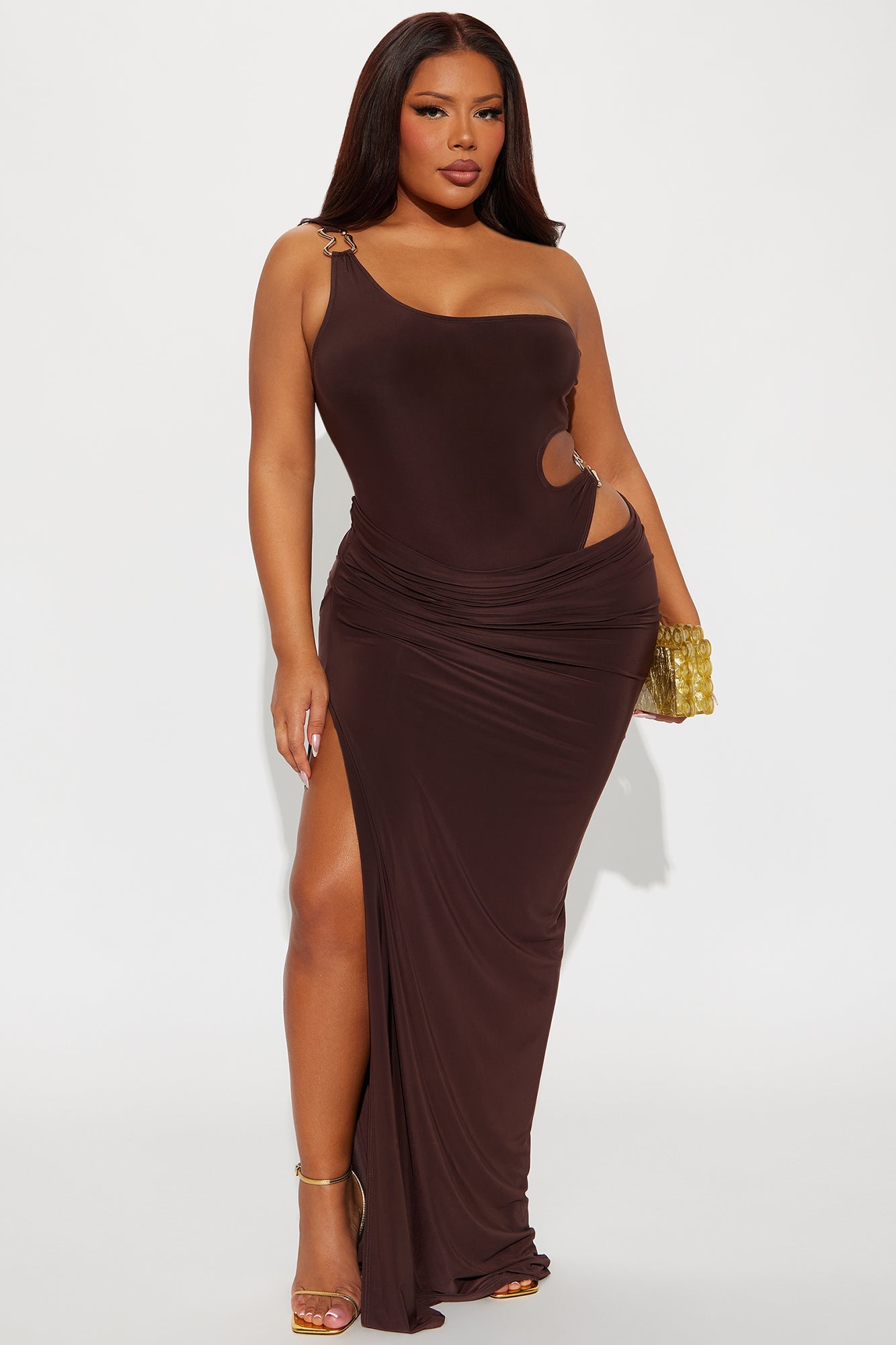 Georgina Cut Out Maxi Dress - Chocolate
