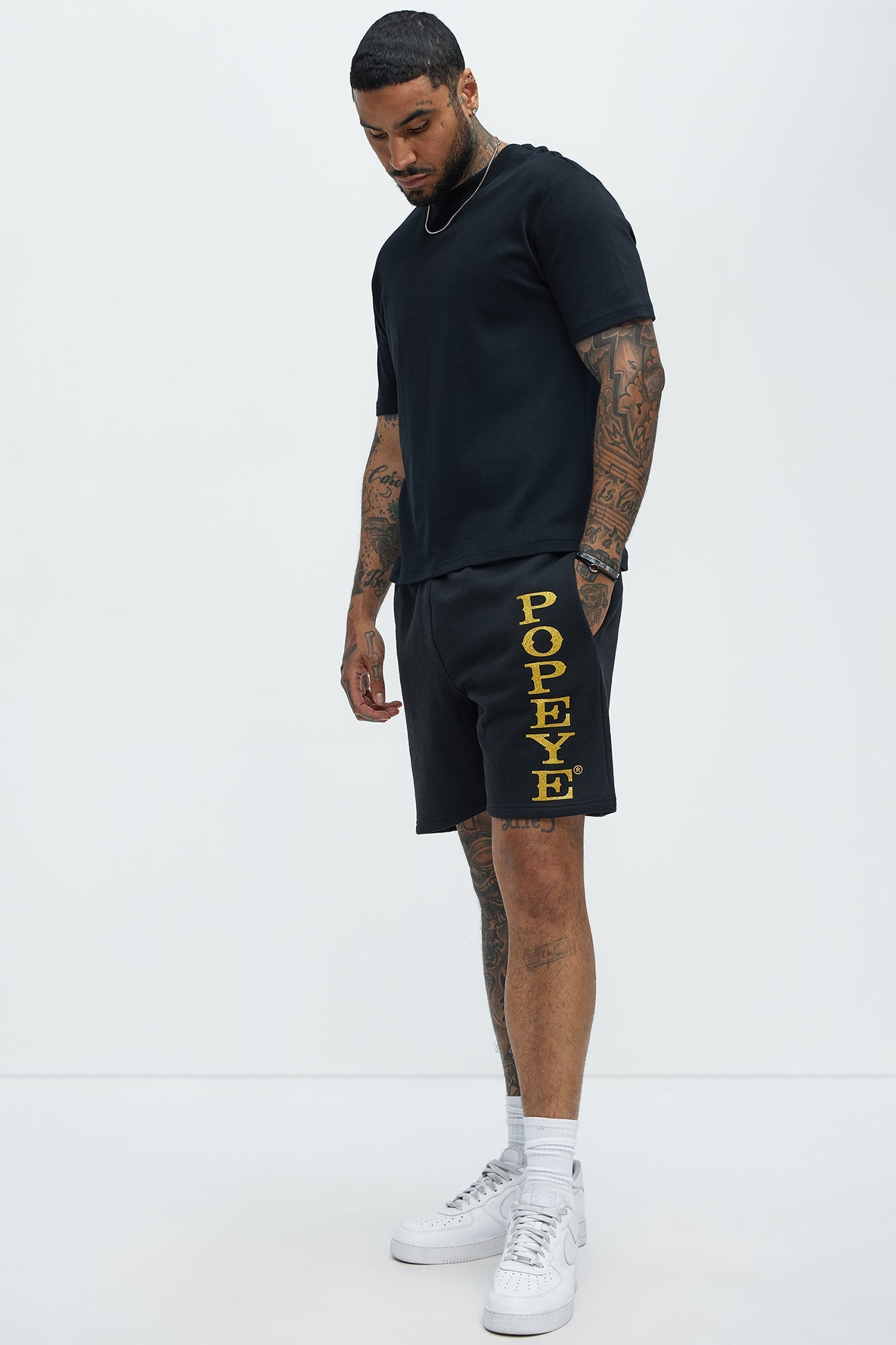 Popeye The Sailorman Sweatshorts - Black