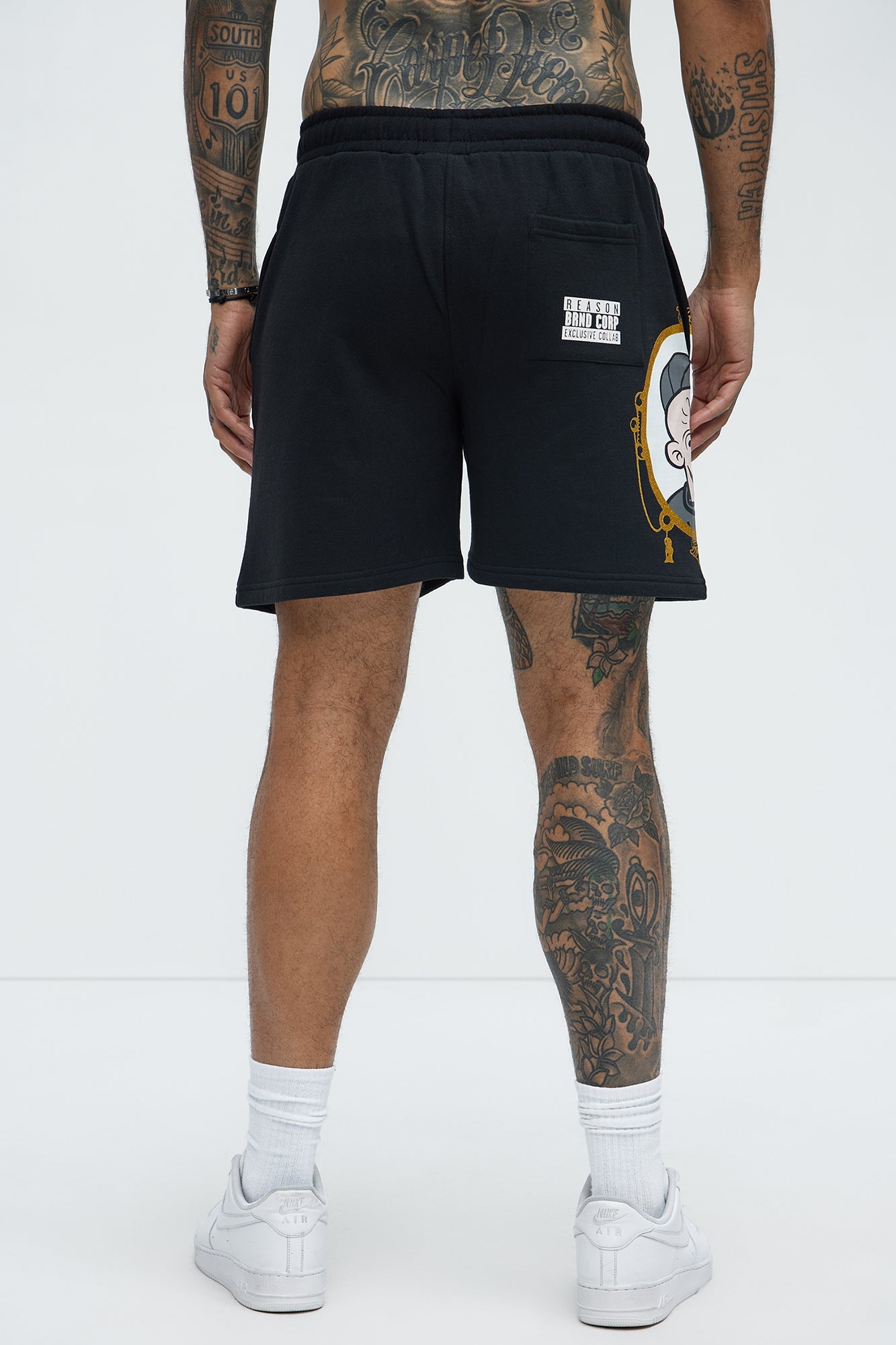 Popeye The Sailorman Sweatshorts - Black