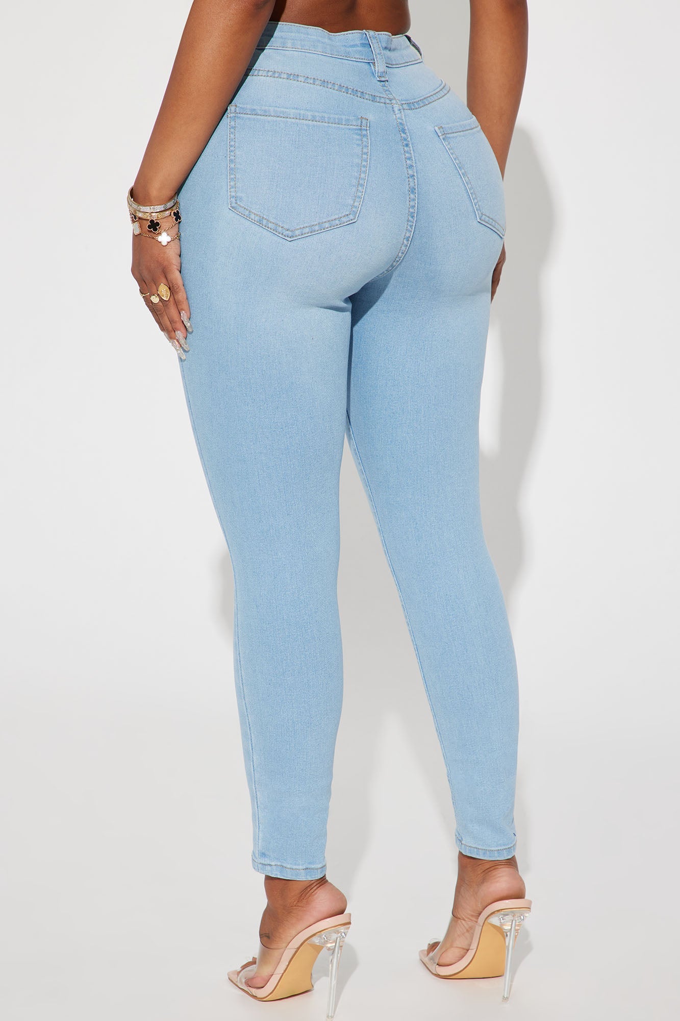 Alaia High Rise Stretch Skinny Jeans - Light Wash