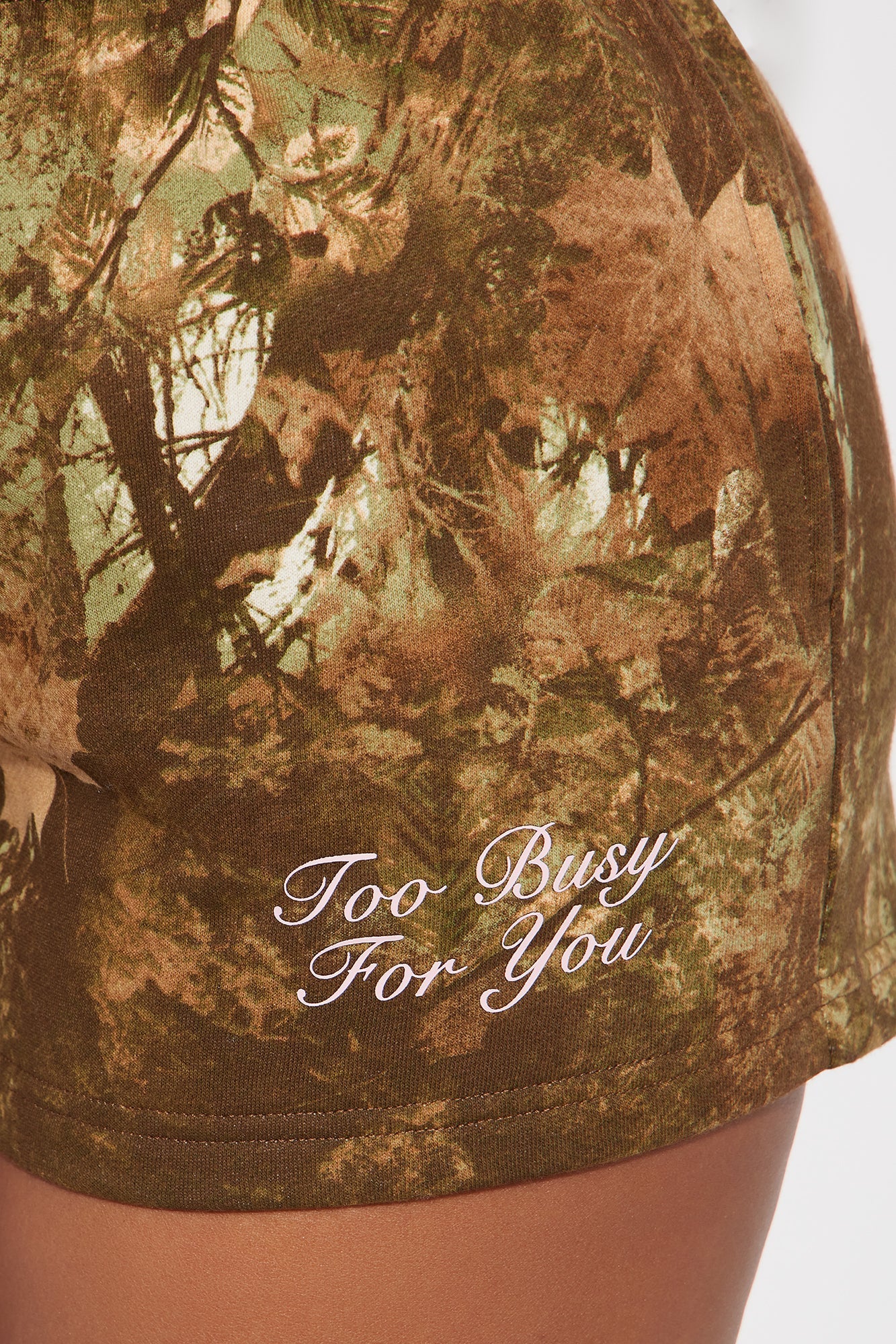 Too Busy For You Camo Mini Shorts - Camouflage