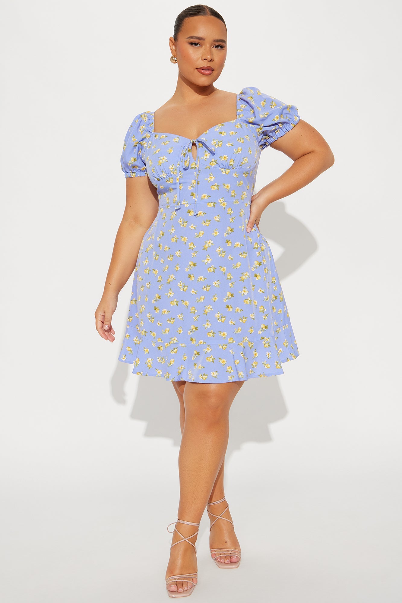 Monroe Floral Mini Dress - Blue/combo