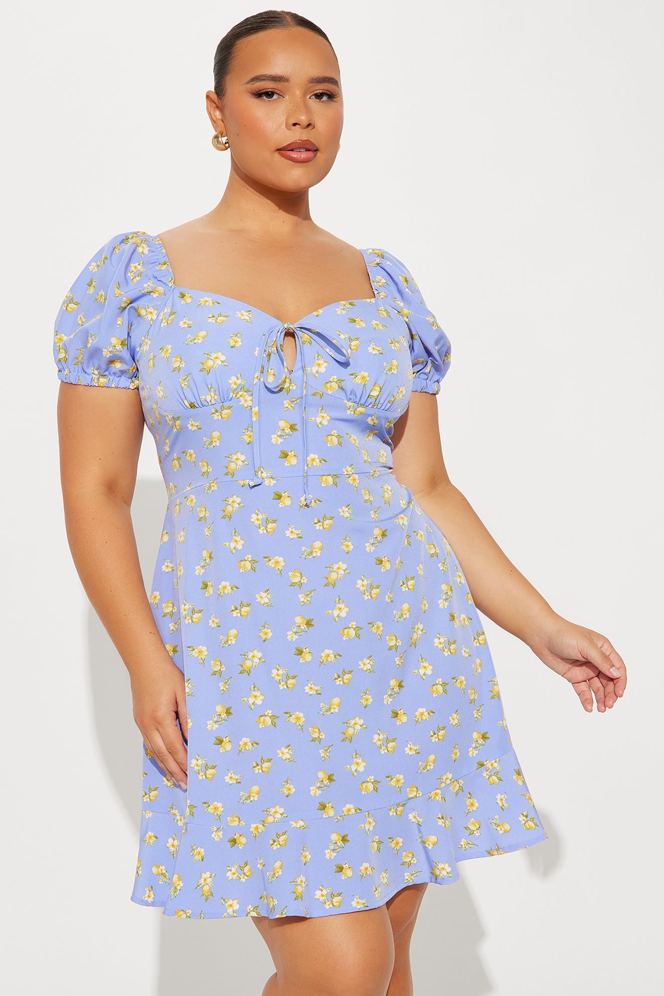 Monroe Floral Mini Dress - Blue/combo