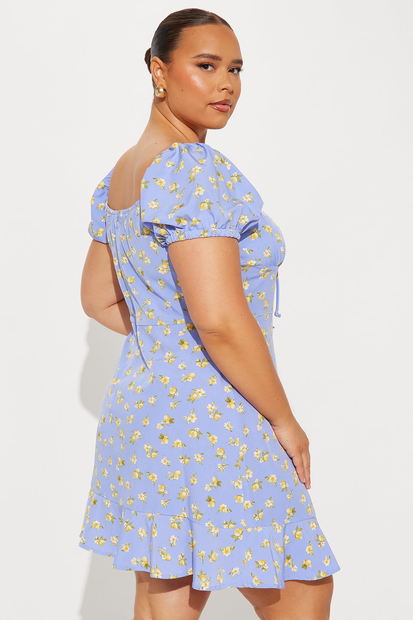 Monroe Floral Mini Dress - Blue/combo
