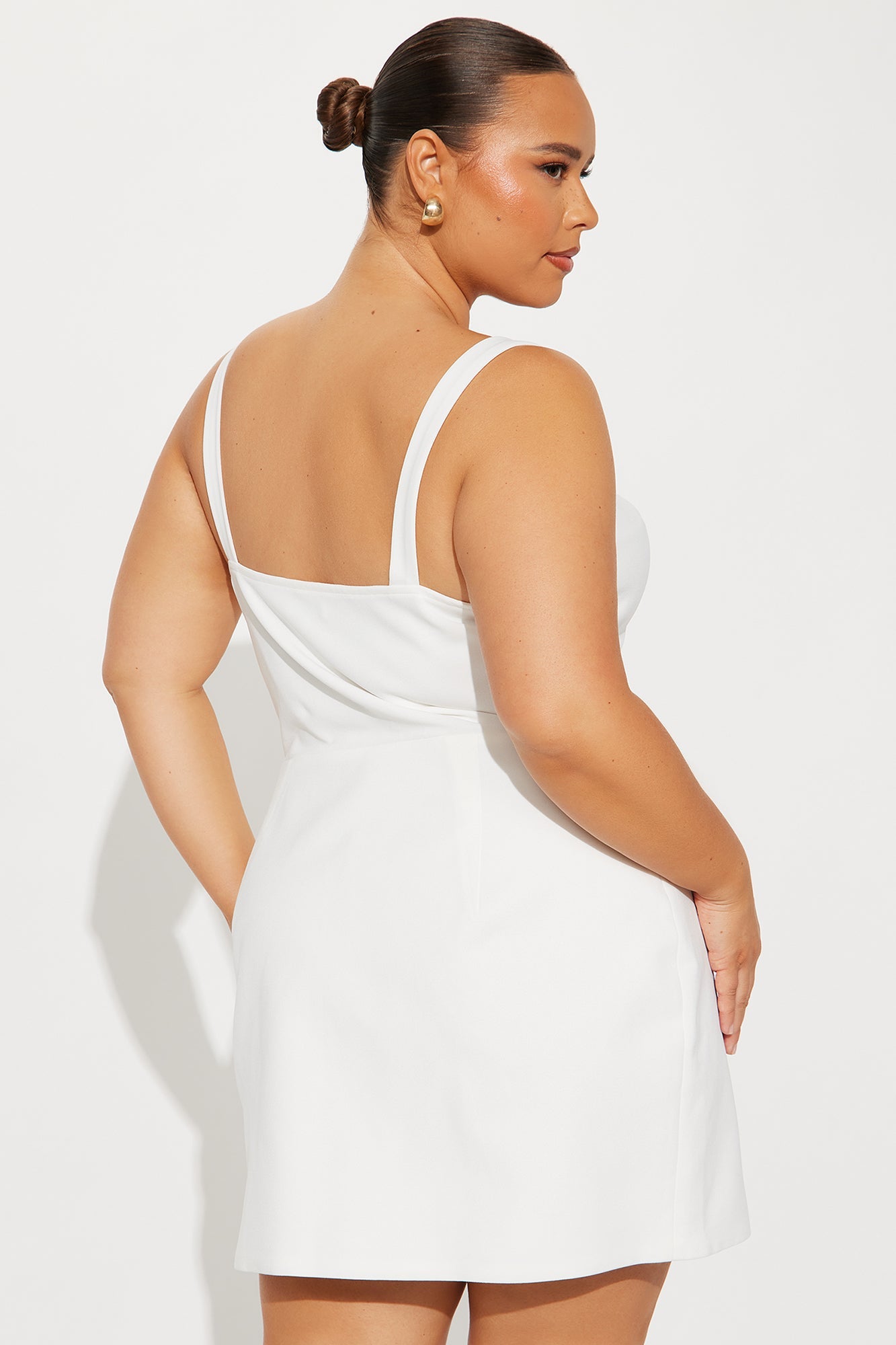 Ambrose Square Neck Mini Dress - White