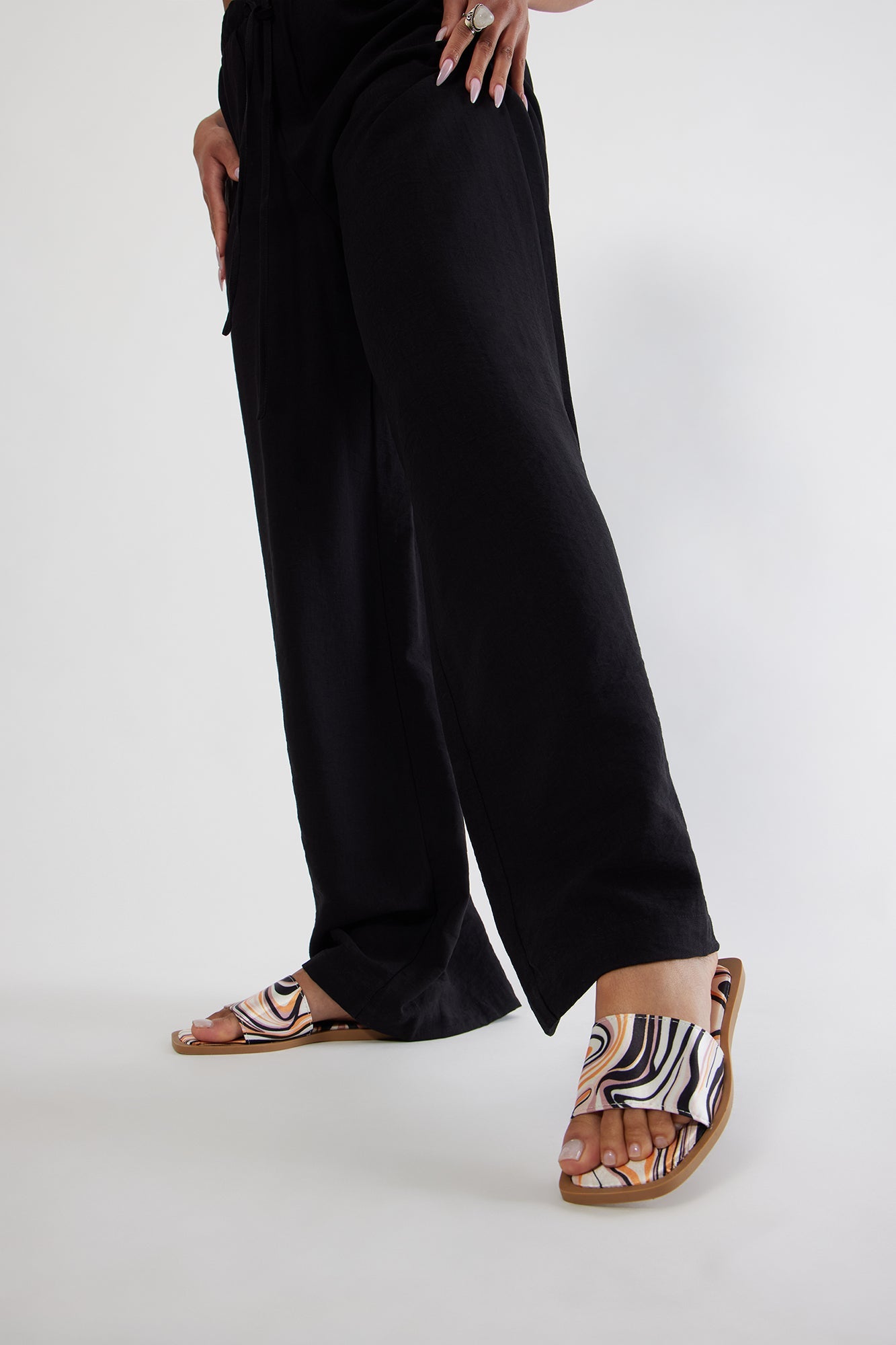 Yuri Satin Sandals - Orange/combo