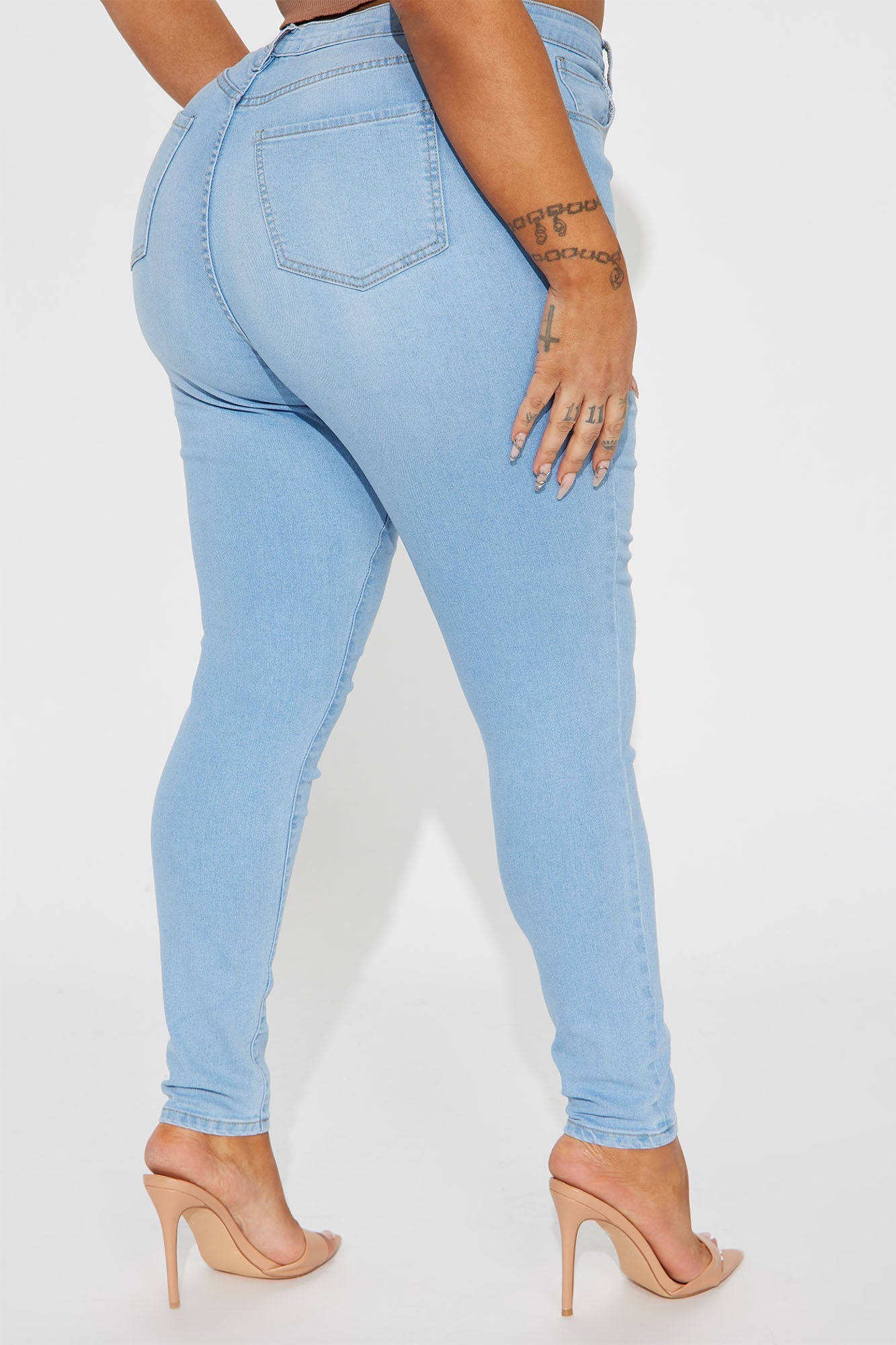 Alaia High Rise Stretch Skinny Jeans - Light Wash