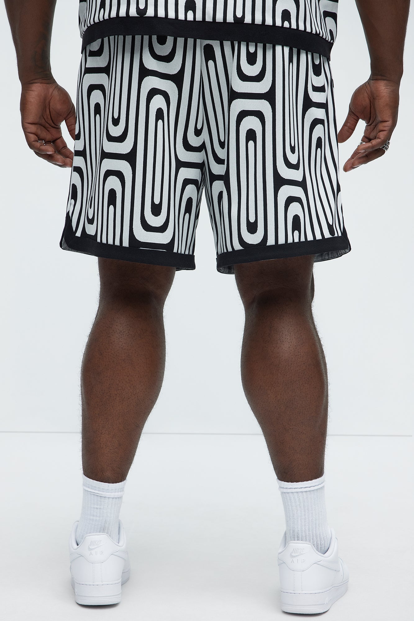 Jack Retro Pattern Warm Up Shorts - Black/combo