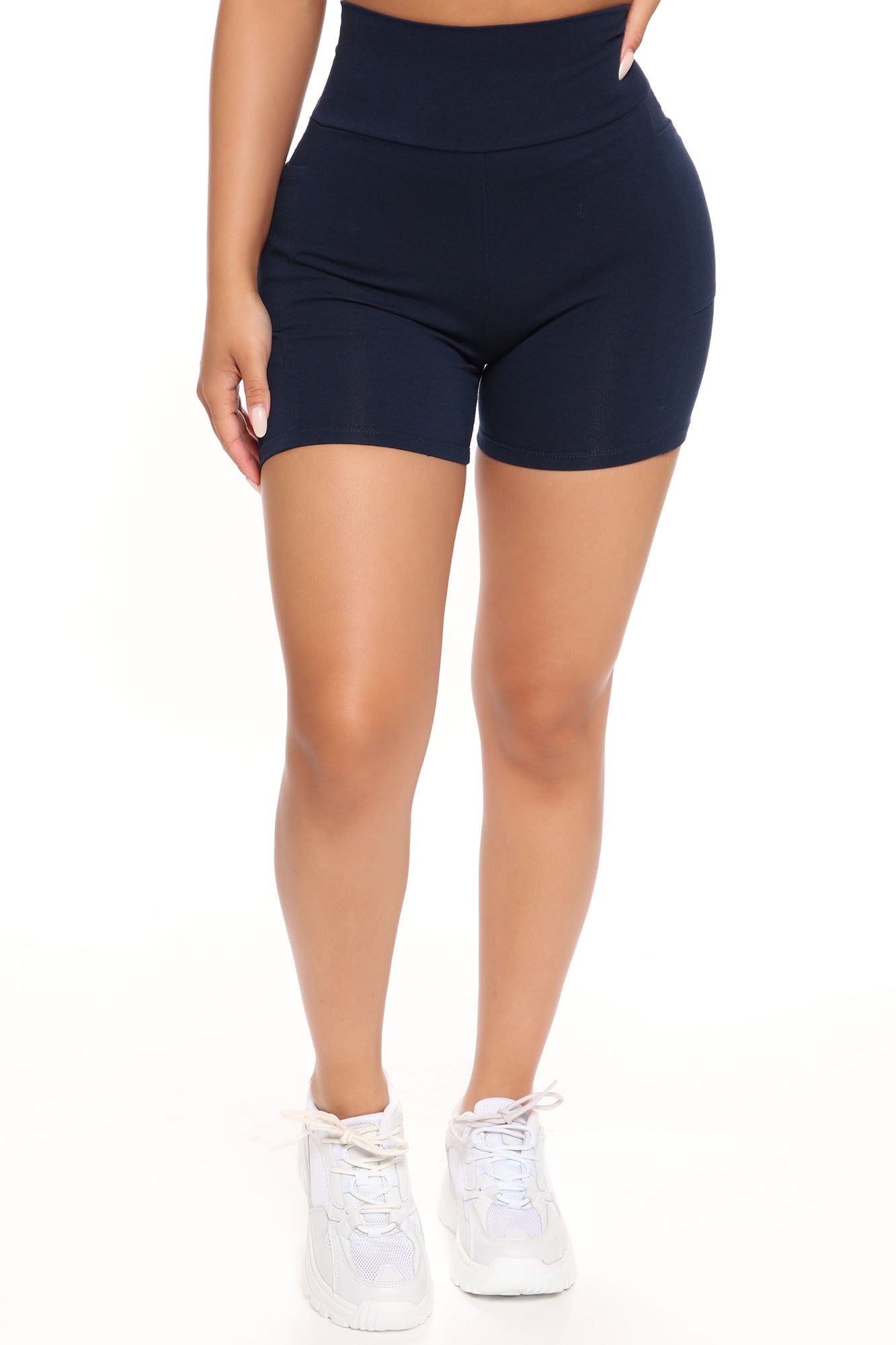 Abbey High Rise Biker Short - Navy