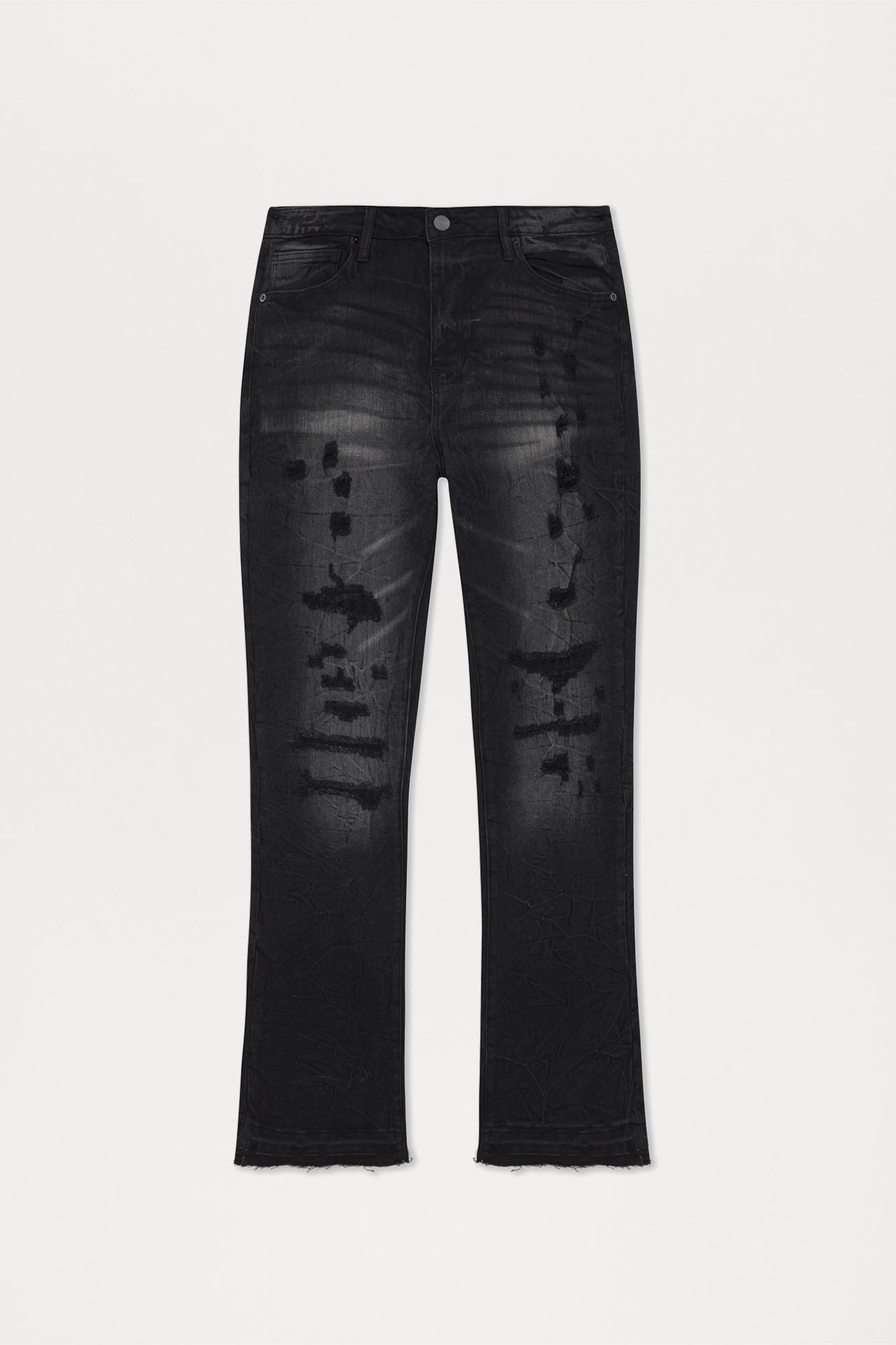 Undercover Slim Stacked Flare Jeans - Black Wash