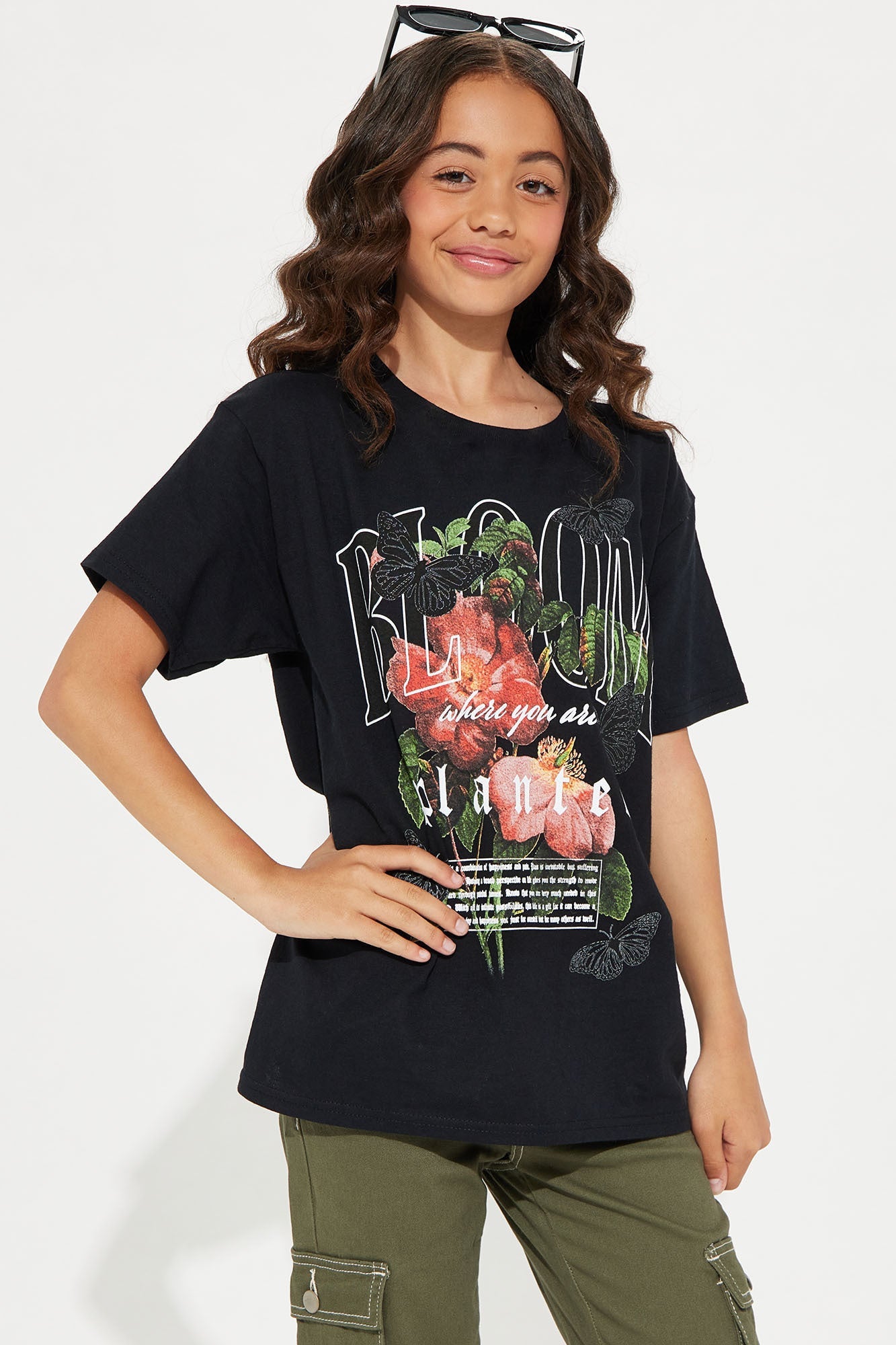 Mini Watch Me Bloom Graphic T- Shirt - Black