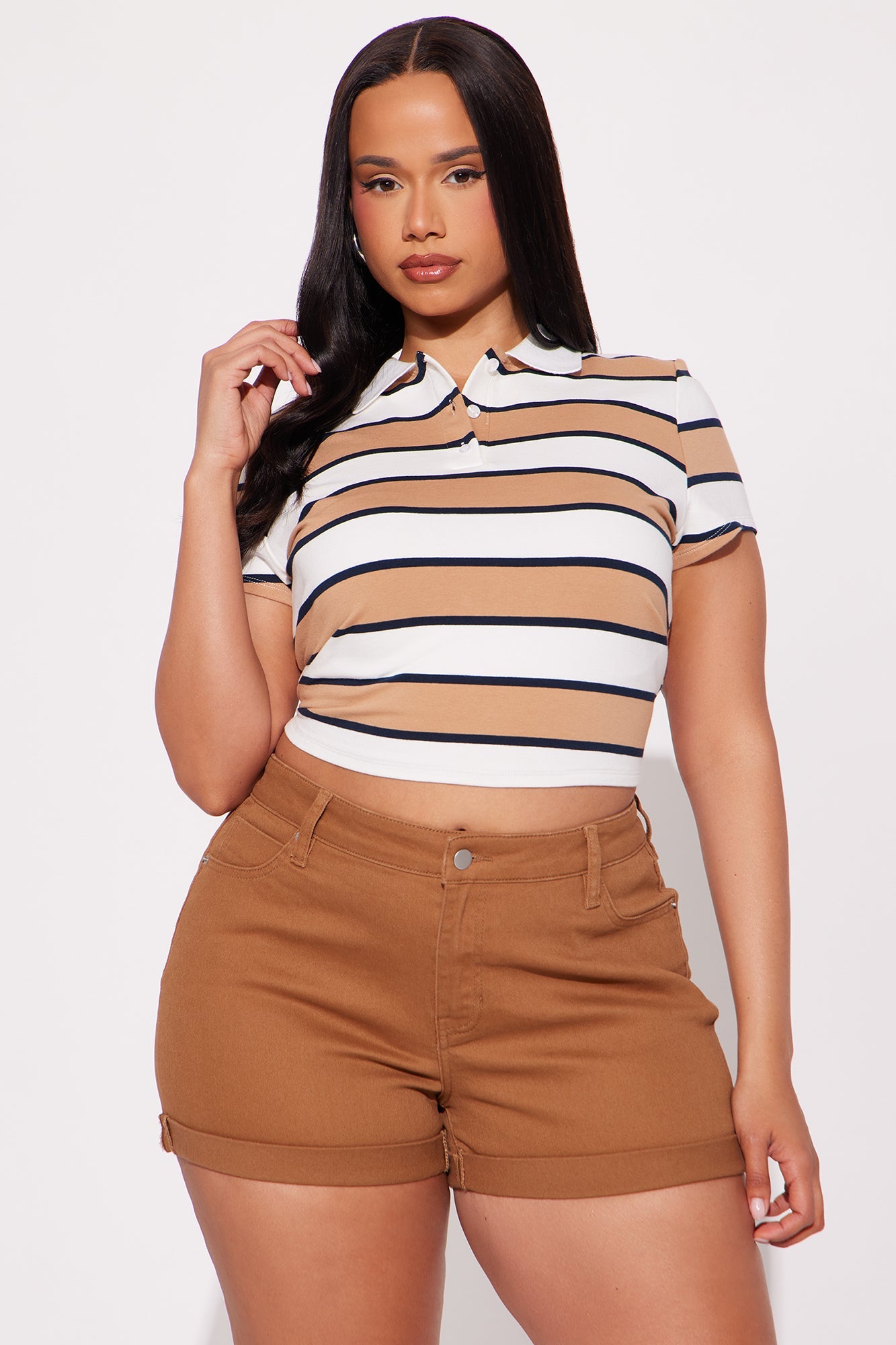 No Drama Club Short Sleeve Polo Shirt - Taupe/combo