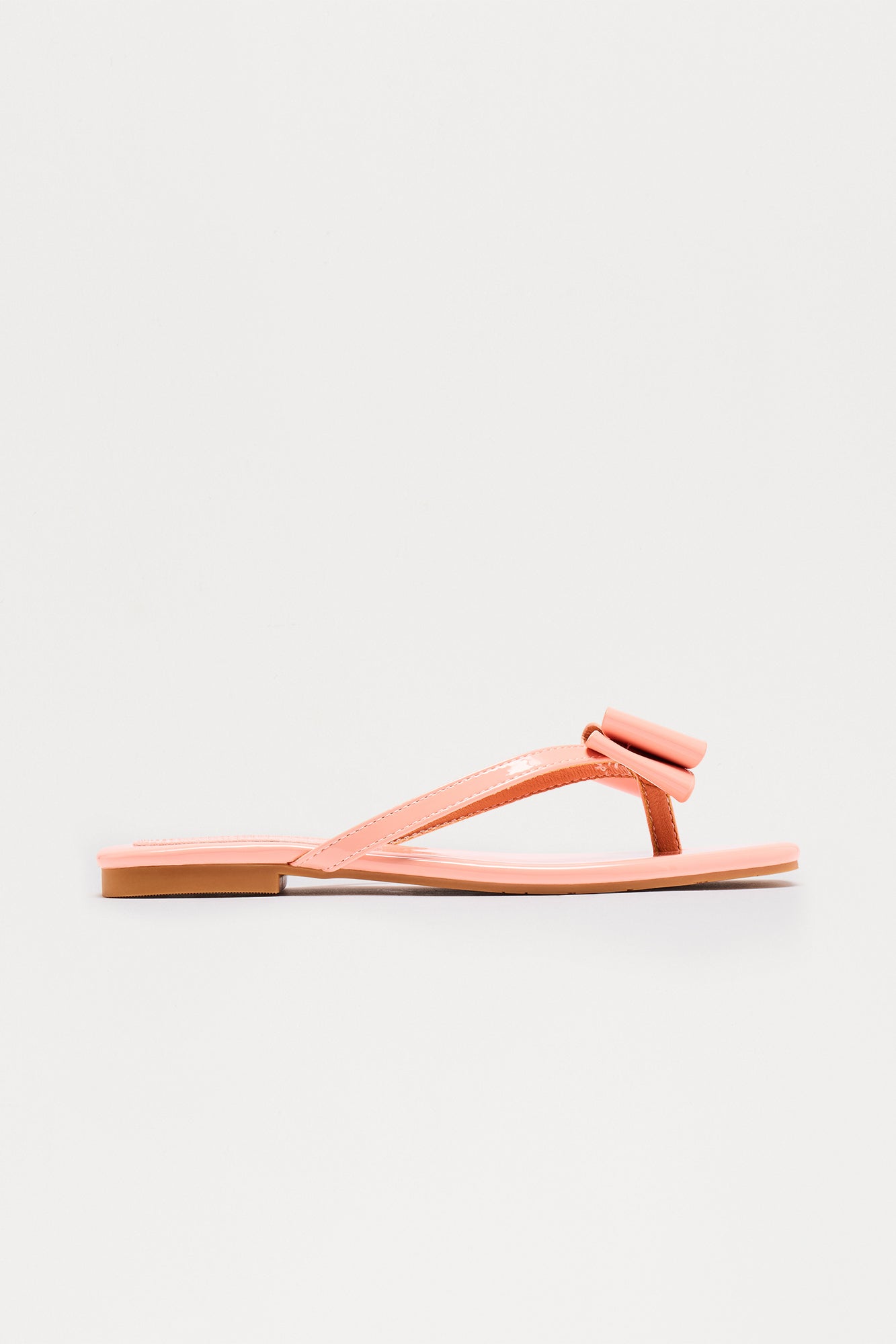 Silvie Bow Patent Sandals - Nude