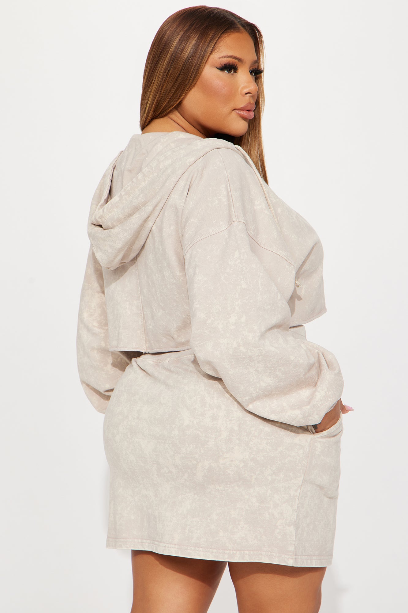 Go With The Feels Skirt Set - Taupe/combo